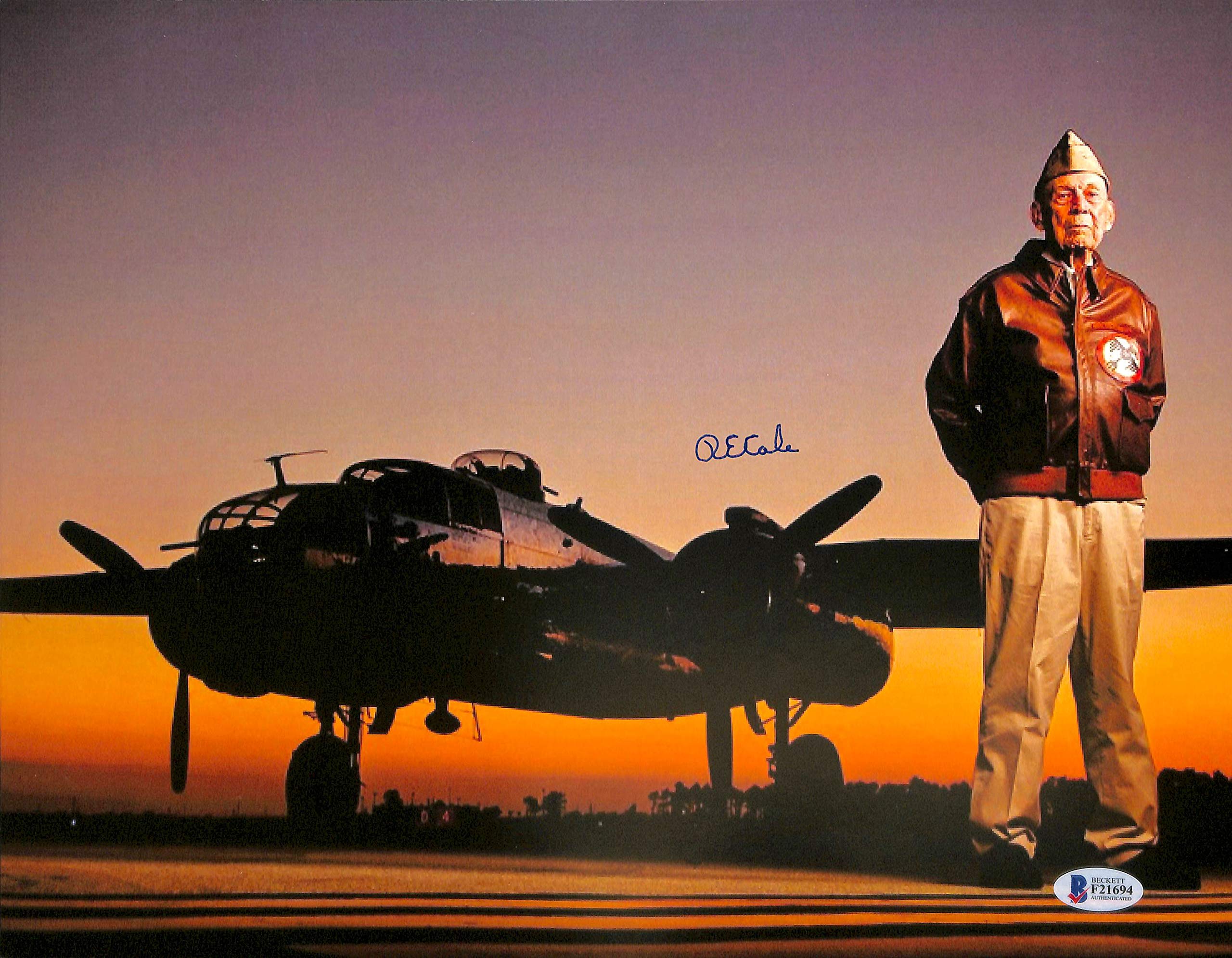 Richard E. Cole WWII Doolittle Raid Authentic Signed 11x14 Photo BAS 2