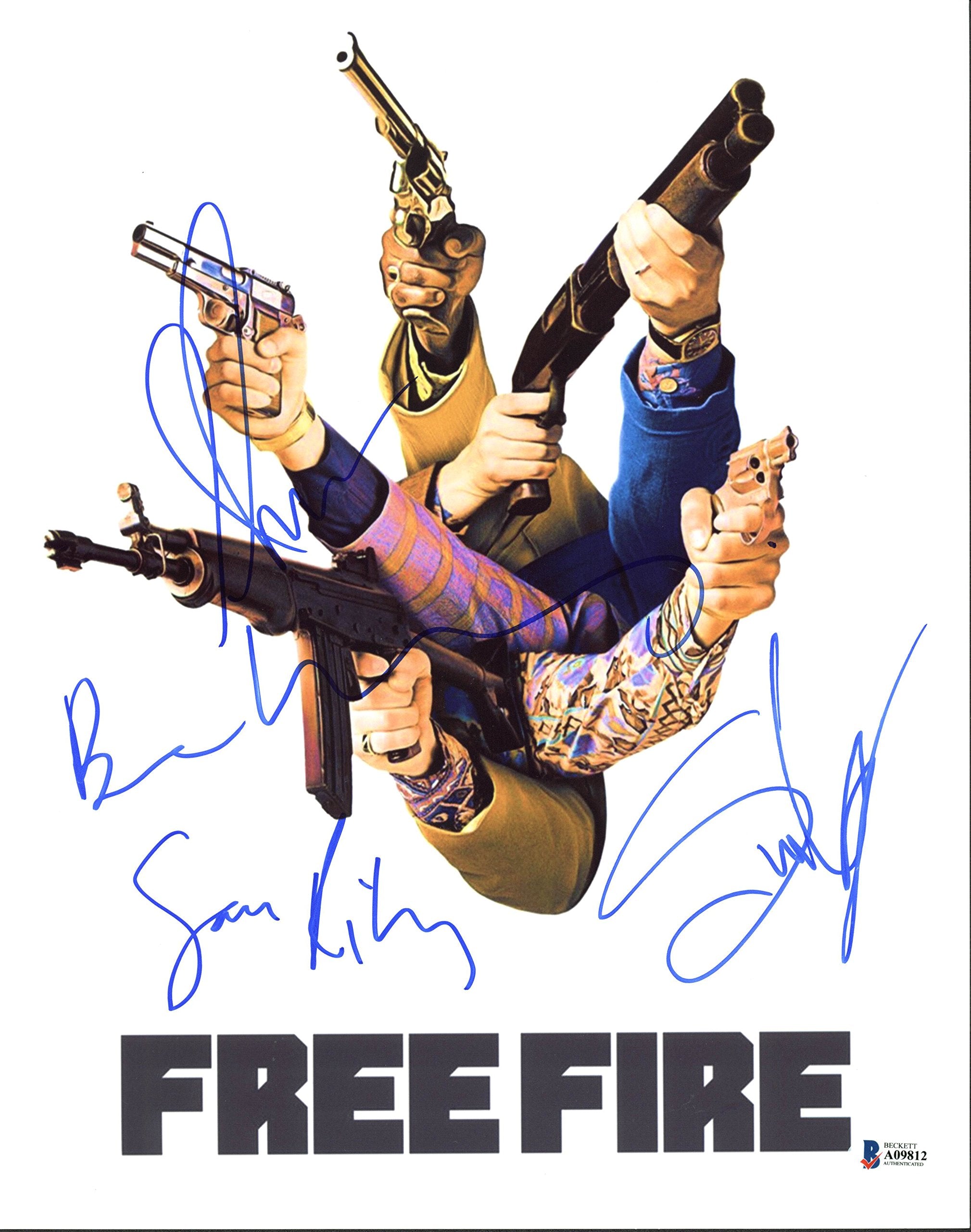 Free Fire (Armie Hammer, Sam Riley +2) Authentic Signed 11X14 Photo BAS #A09812