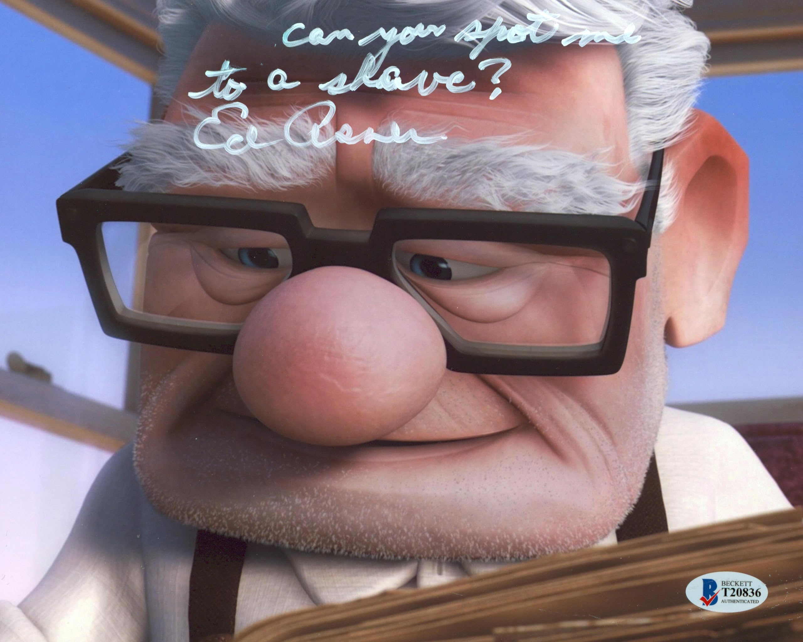Ed Asner Up "Can You Spot Me To A Shave?" Signed 8x10 Photo BAS #T20836