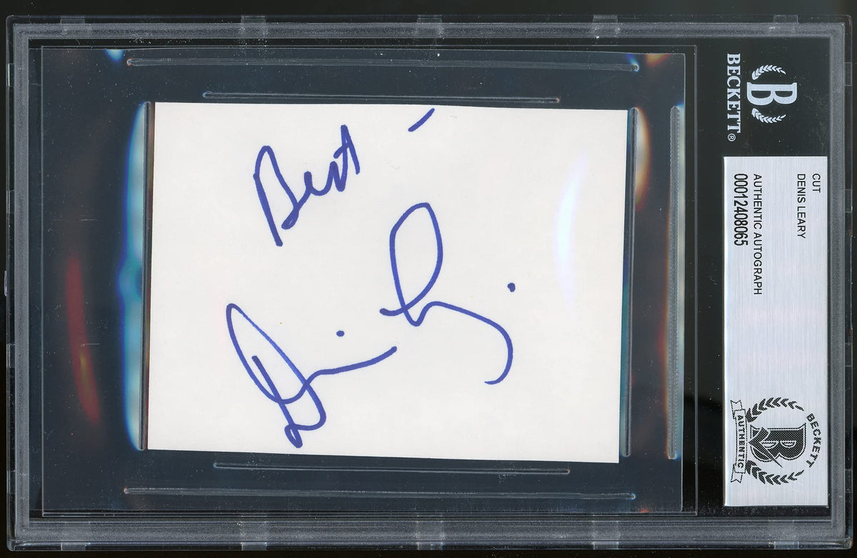 Denis Leary Animal Kingdom Authentic Signed 3x5 Cut Signature BAS Slabbed