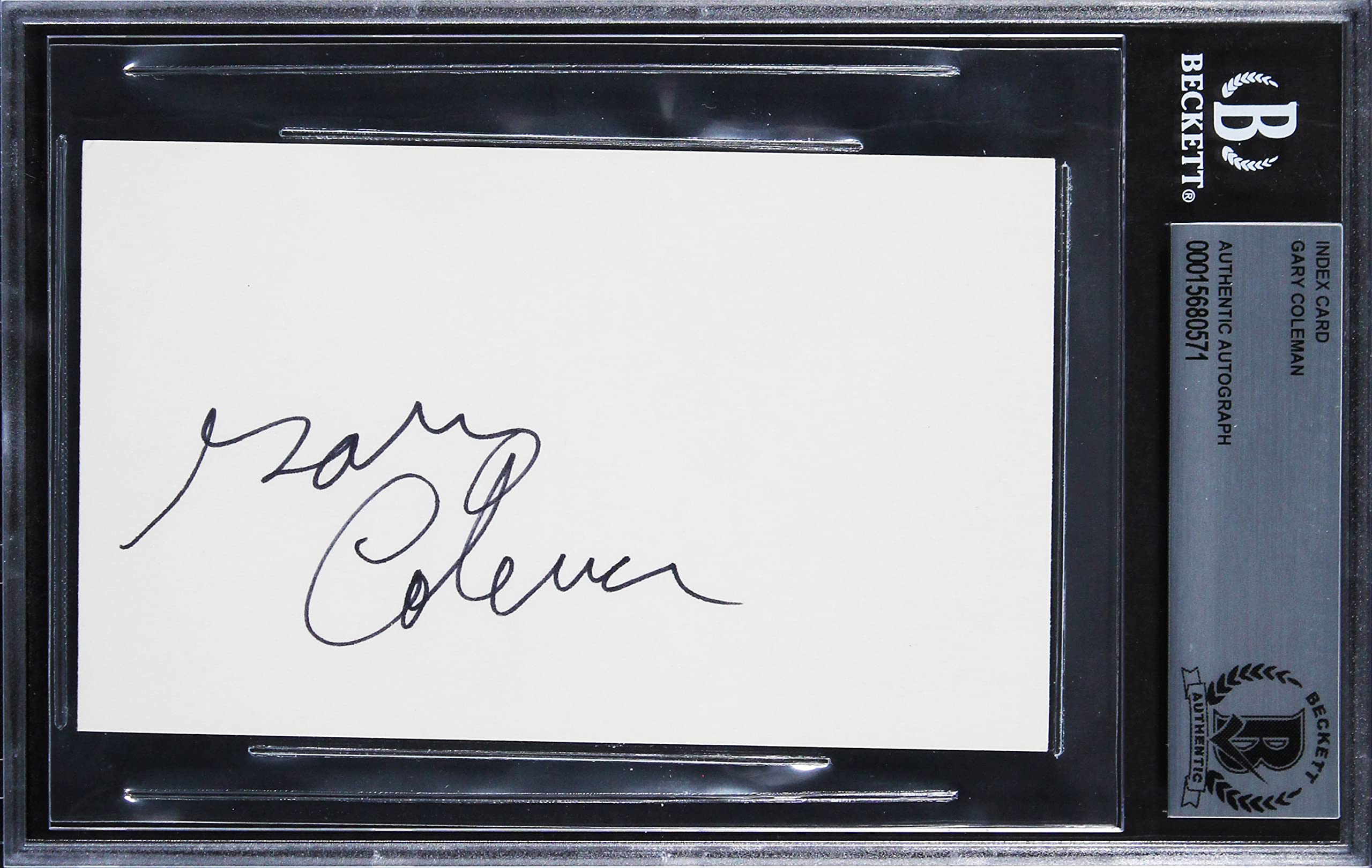 Gary Coleman Diff'rent Strokes Authentic Signed 3x5 Index Card BAS Slabbed 1