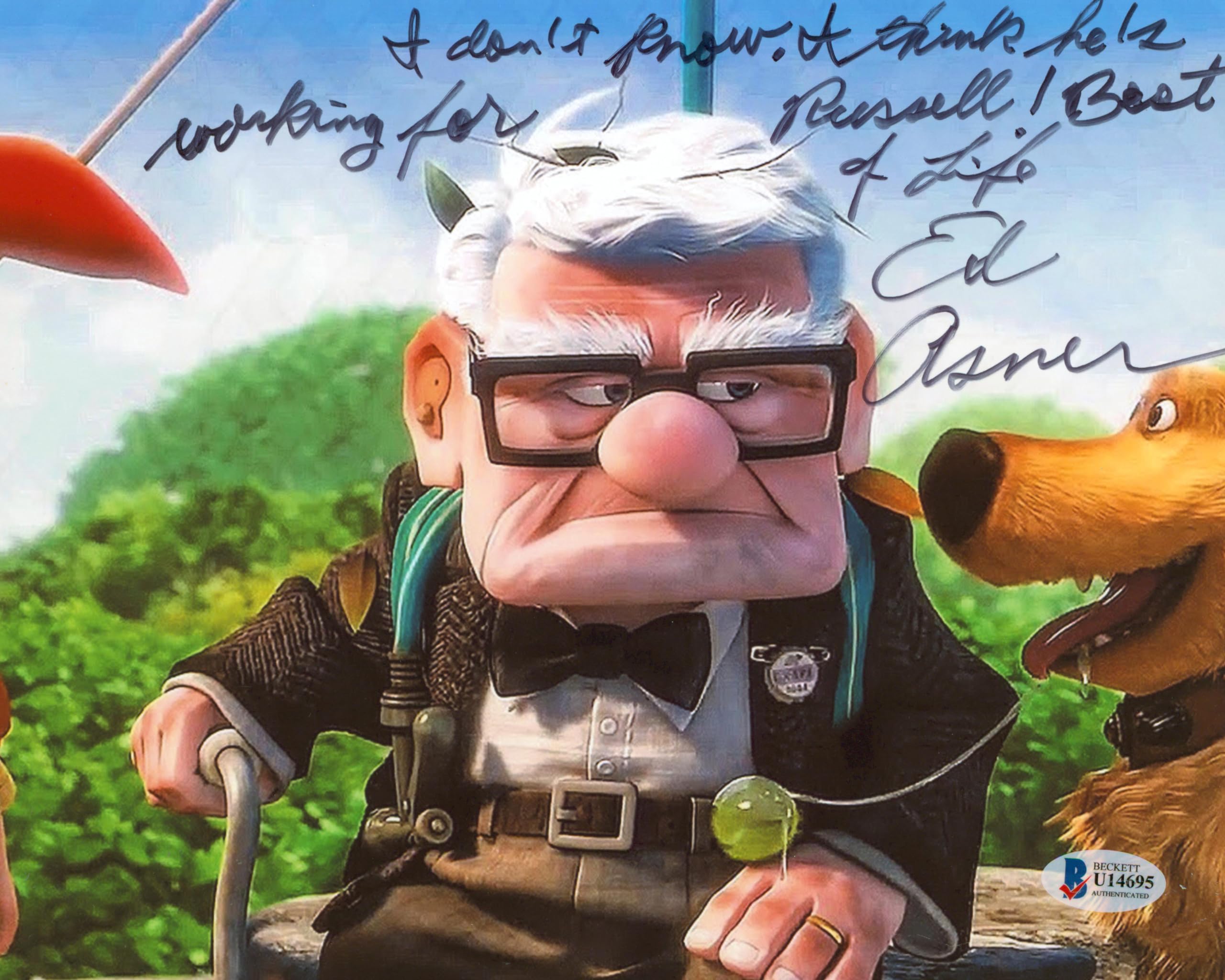 Ed Asner Up "I Think He's Working For Russell!" Signed 8x10 Photo BAS #U14695