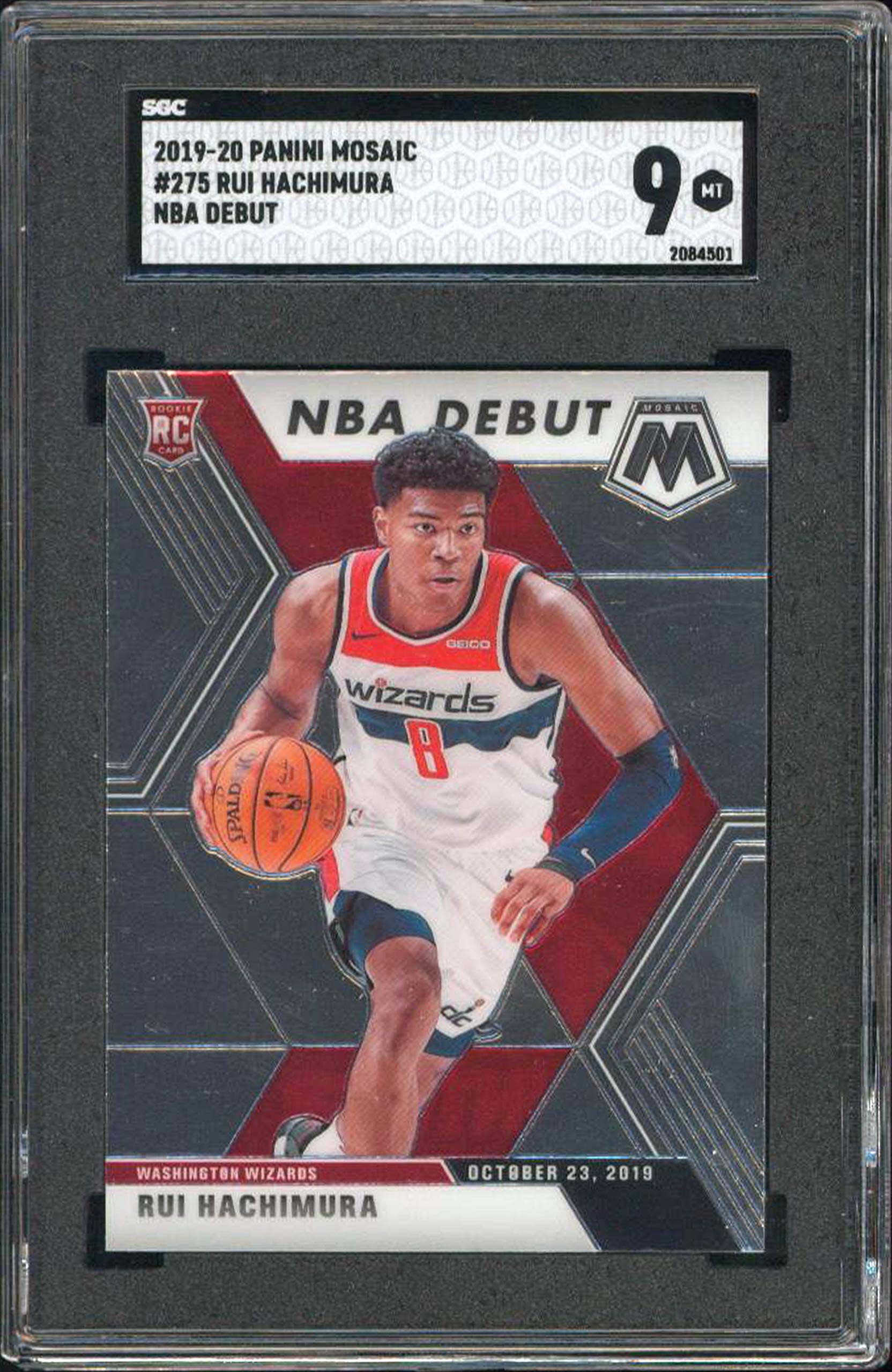 Wizards Rui Hachimura 2019 Panini Mosaic #275 NBA Debut Rookie Card Graded 9 SGC