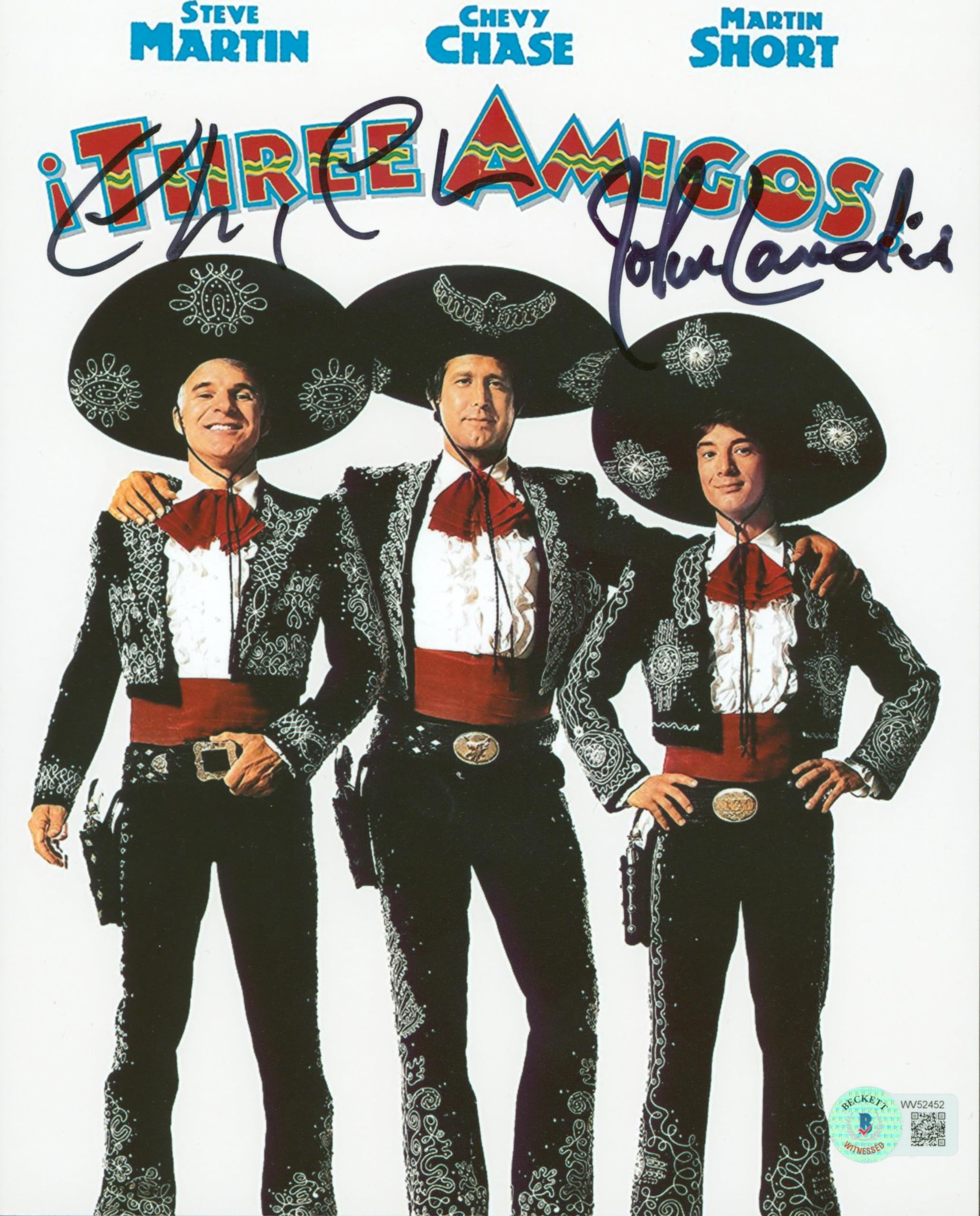 Chevy Chase & John Landis Three Amigos! Authentic Signed 8x10 Photo BAS #WV52452