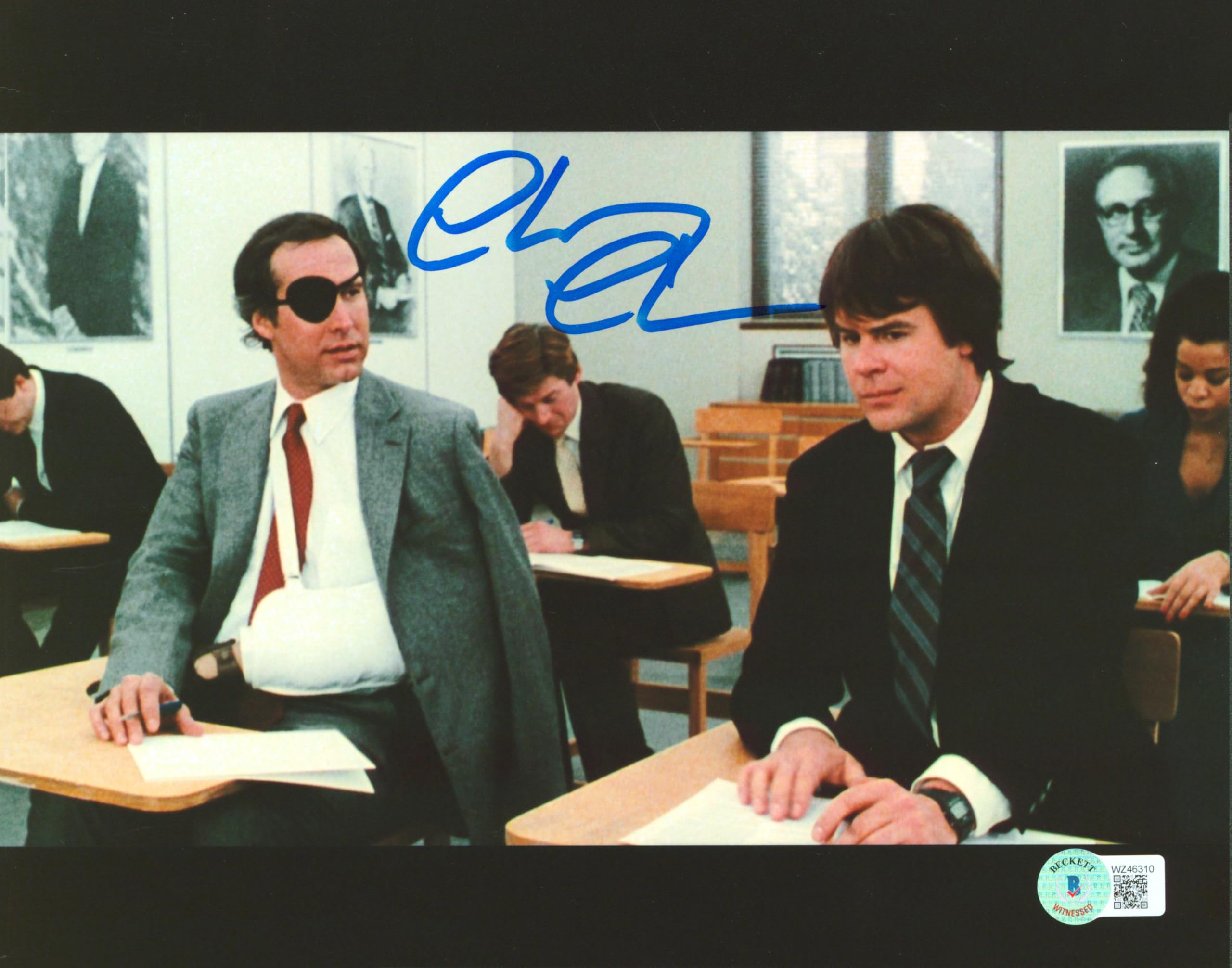 Chevy Chase Spies Like Us Authentic Signed 8x10 Classroom Photo BAS Witnessed