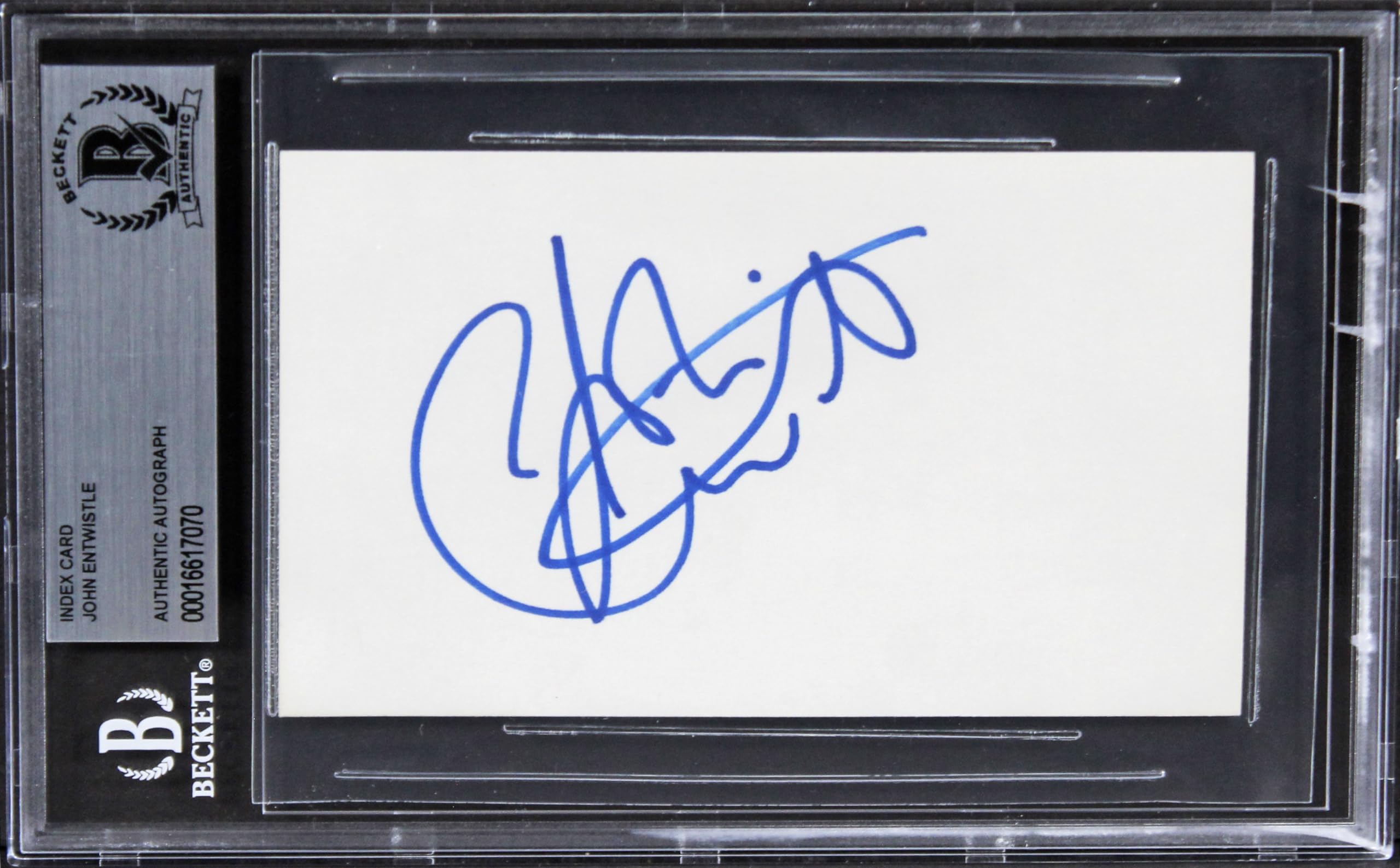 John Entwistle The Who Authentic Signed 3x5 Index Card Autographed BAS Slabbed 2