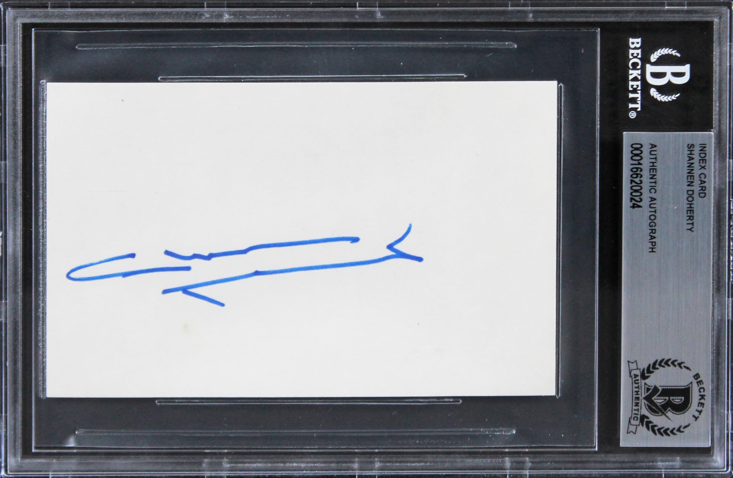 Shannen Doherty Beverly Hills, 90210 Signed 3x5 Index Card BAS Slabbed 1