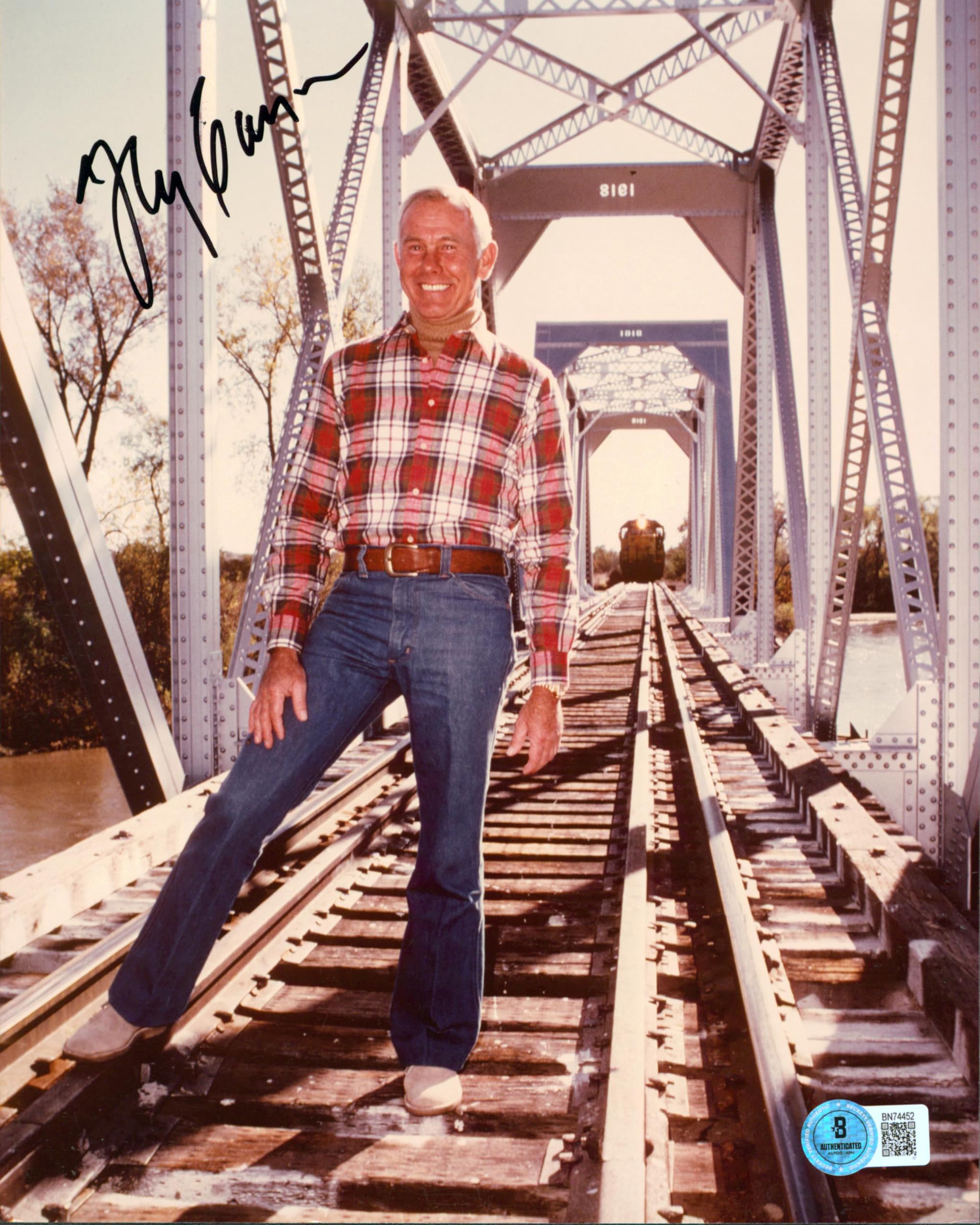 Johnny Carson The Tonight Show Authentic Signed 8x10 Photo BAS #BN74452
