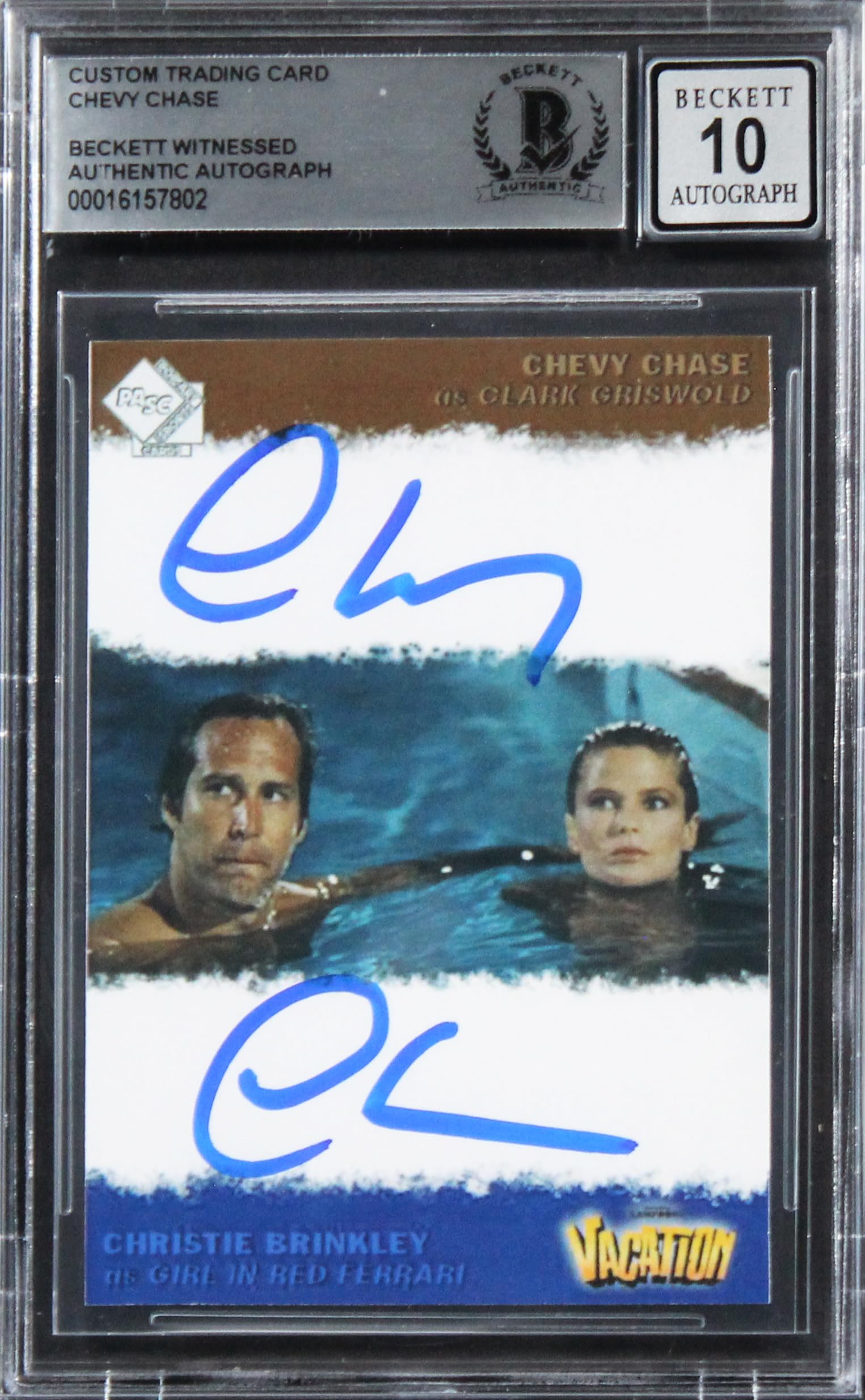 Chevy Chase Vacation Authentic Signed Custom Trading Card Auto 10! BAS Slabbed 1