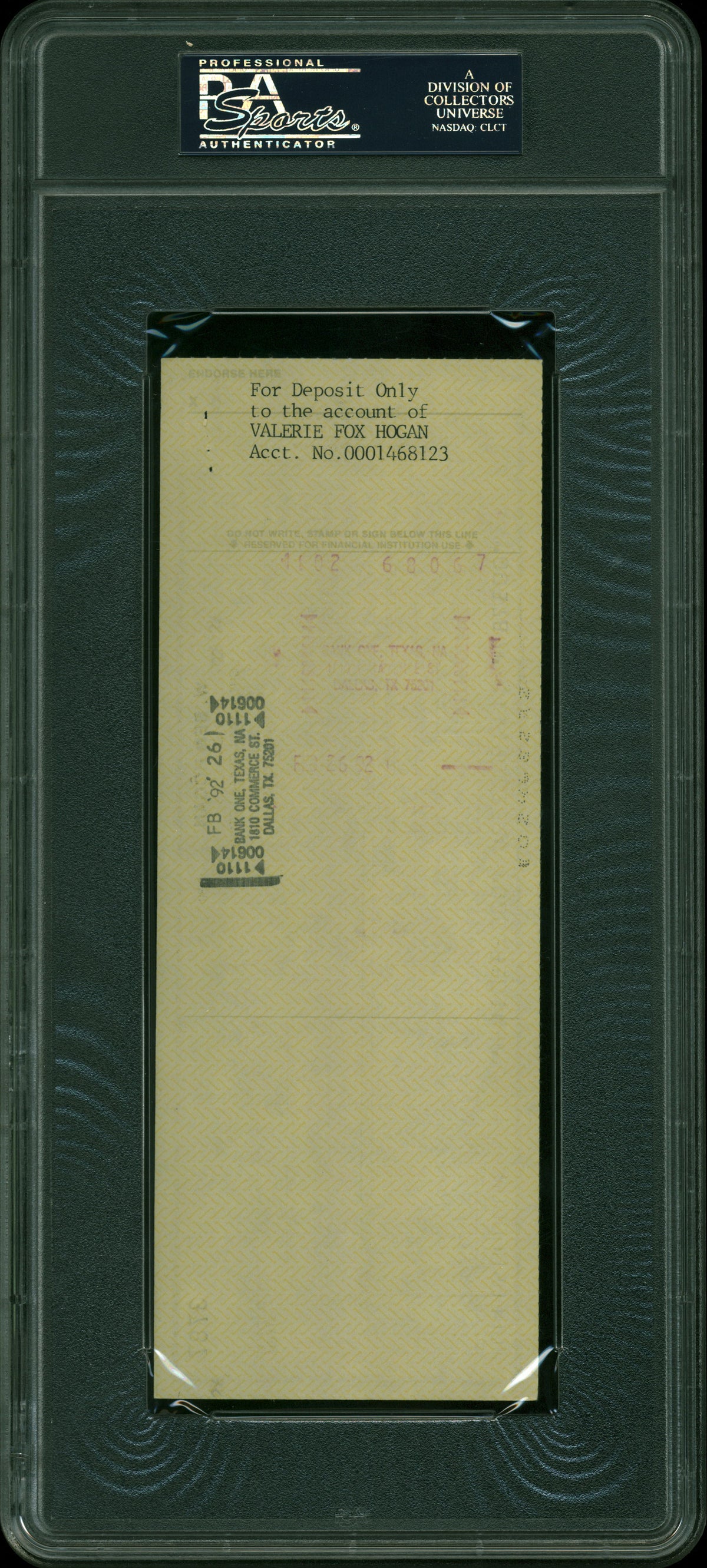 Ben Hogan Authentic Signed 3x8.25 Check Dated 2-24-1992 PSA/DNA Slabbed