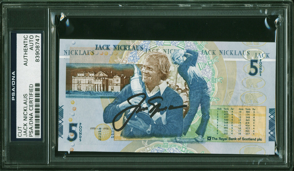 Jack Nicklaus Signed 2005 Royal Bank Of Scotland £5 Banknote PSA/DNA Slabbed