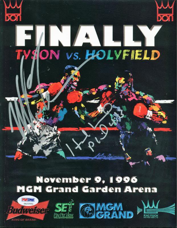 Evander Holyfield & Mike Tyson Authentic Signed 1996 Fight Program PSA/DNA ITP