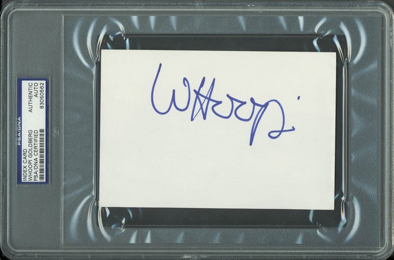 Whoopi Goldberg Authentic Signed 4X6 Index Card Autographed PSA/DNA Slabbed