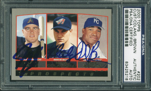 Cust, Colangelo & Brown Authentic Signed Card 2000 Topps #202 PSA/DNA Slabbed