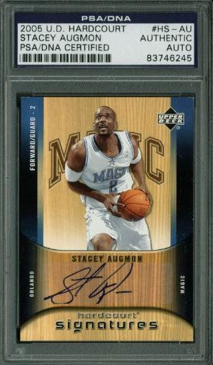 Magic Stacey Augmon Authentic Signed Card 2005 U.D. Hardcourt #Hs-Au PSA Slabbed