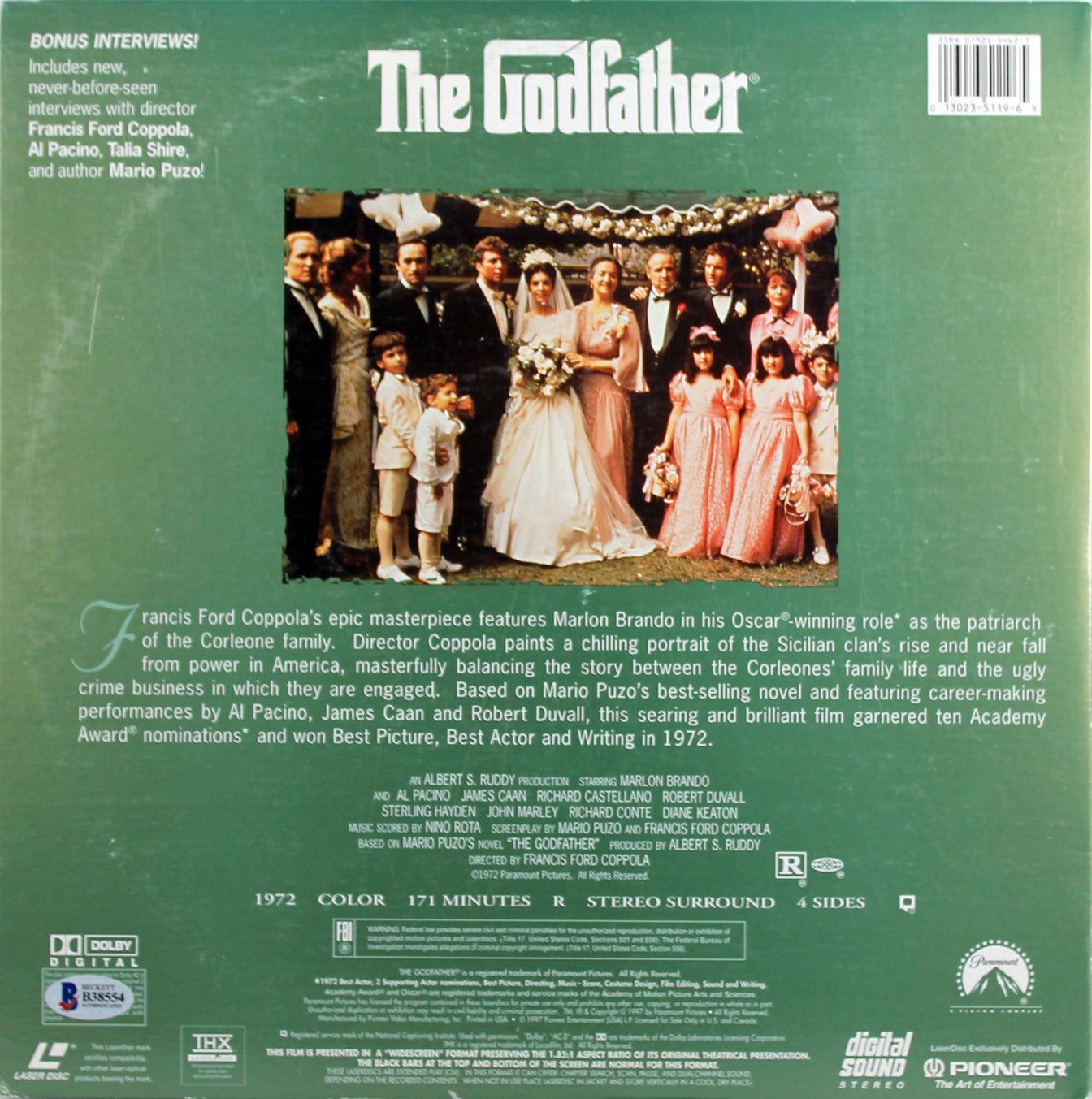 Francis Ford Coppola The Godfather Authentic Signed Laser Disc BAS #B51804