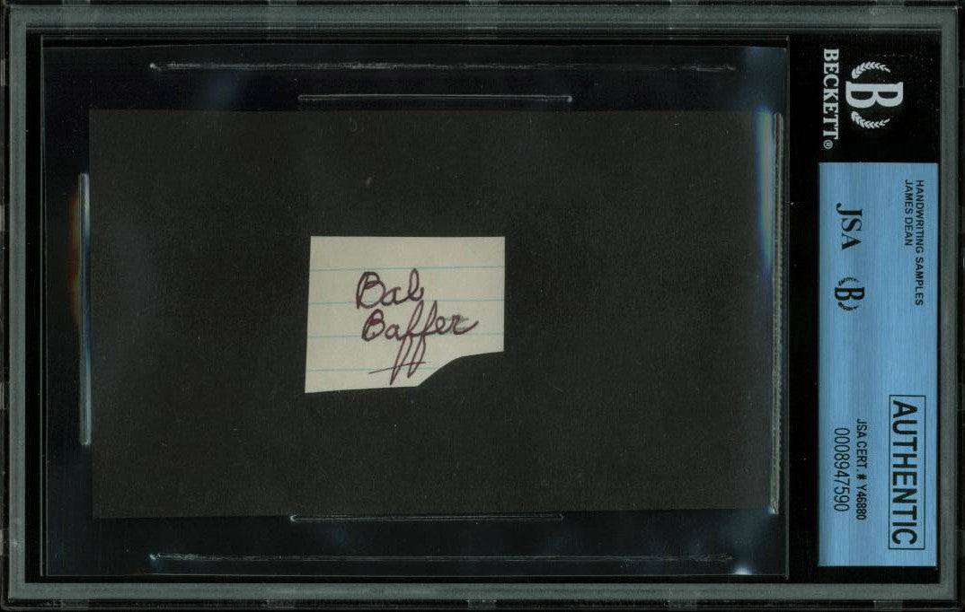 James Dean 1x1.5 Handwriting Sample from 5th Grade Notebook JSA Slabbed #8947590