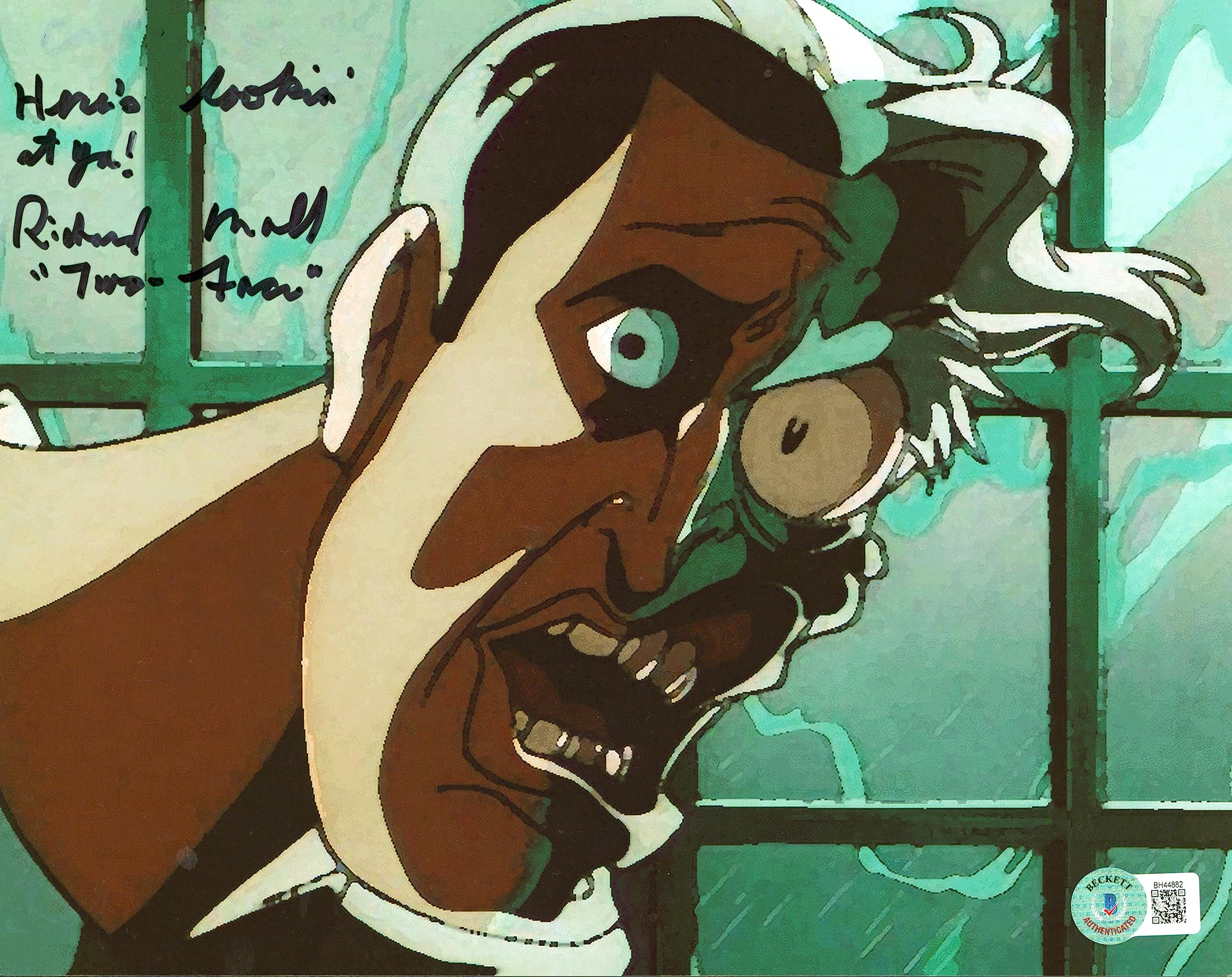 Richard Moll Batman Animated Series "Two Face" Signed 8x10 Photo BAS #BH44882