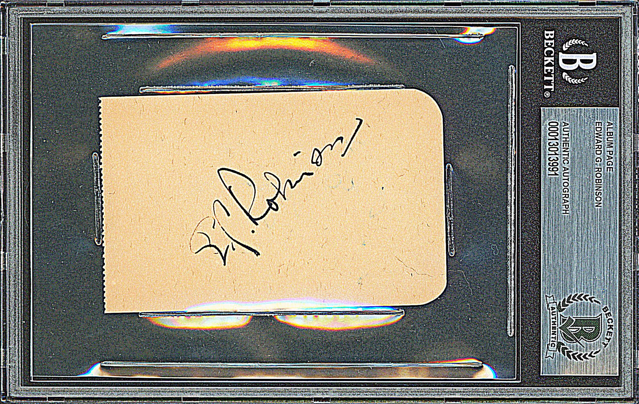 Edward G. Robinson Some Like It Hot Signed 2.4x3.85 Album Page BAS Slabbed