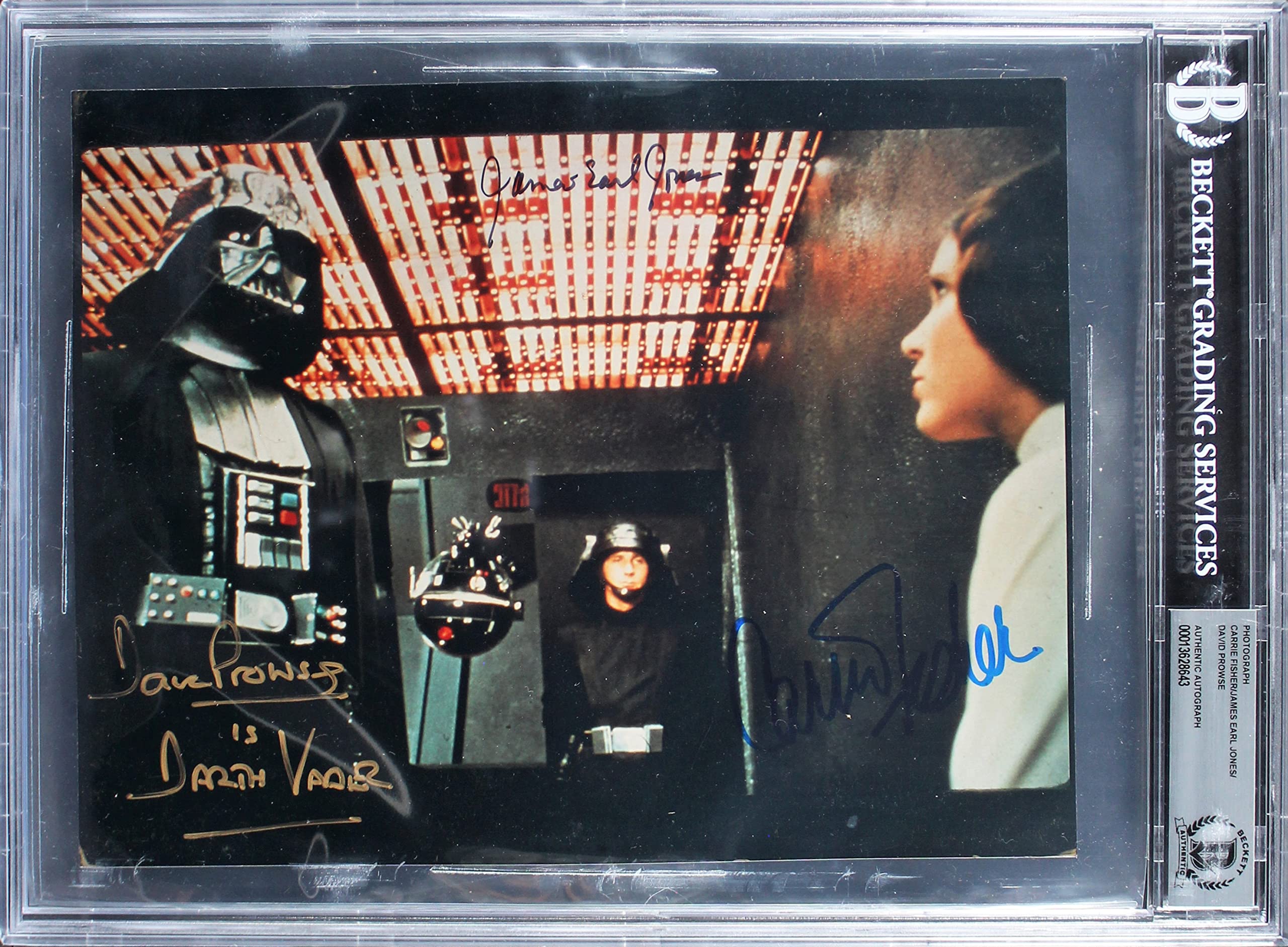 Star Wars (3) Fisher, Jones, & Prowse Authentic Signed 8x10 Photo BAS Slabbed