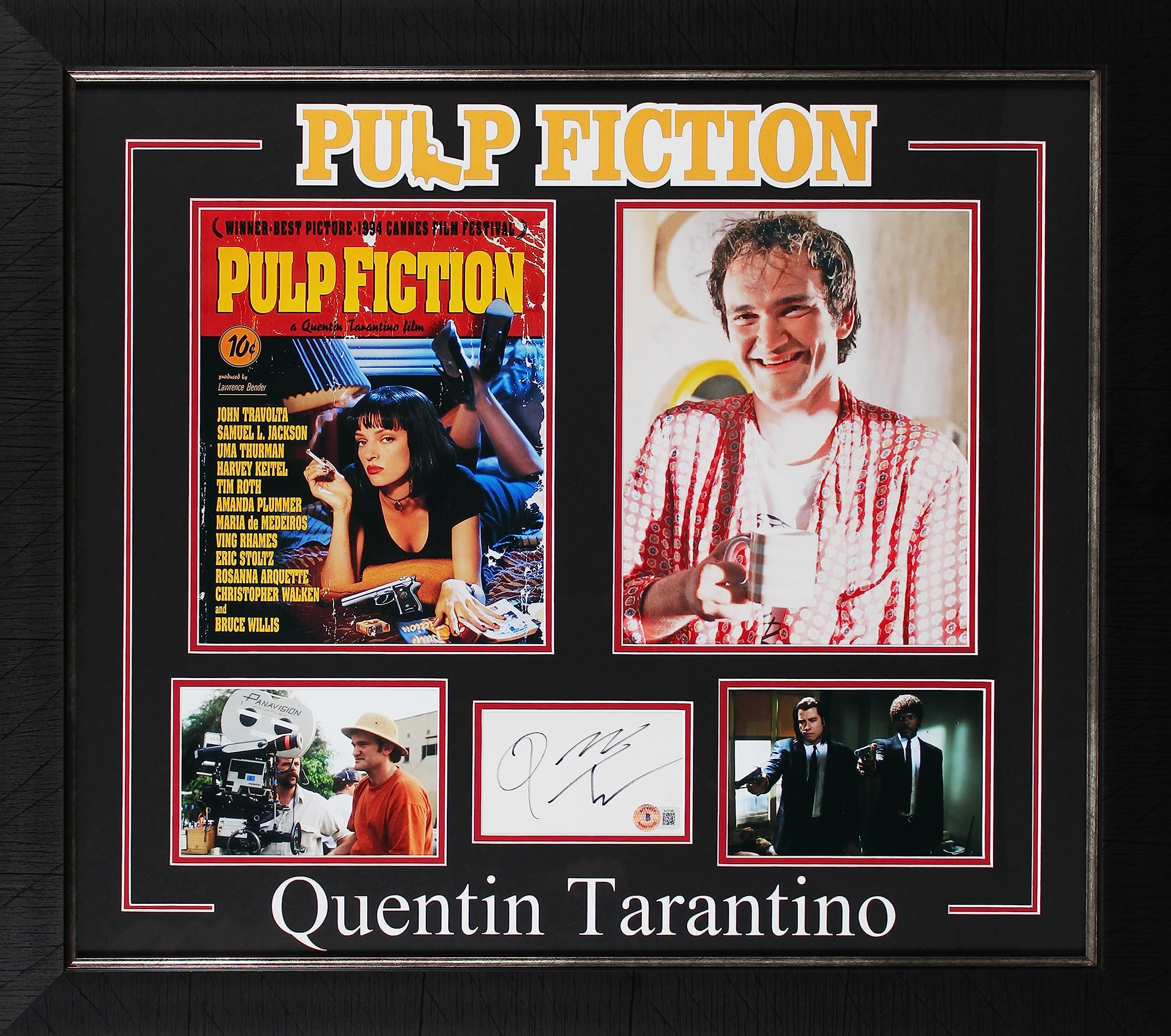 Quentin Tarantino Pulp Fiction Signed & Framed 3x5 Index Card BAS #BJ07046