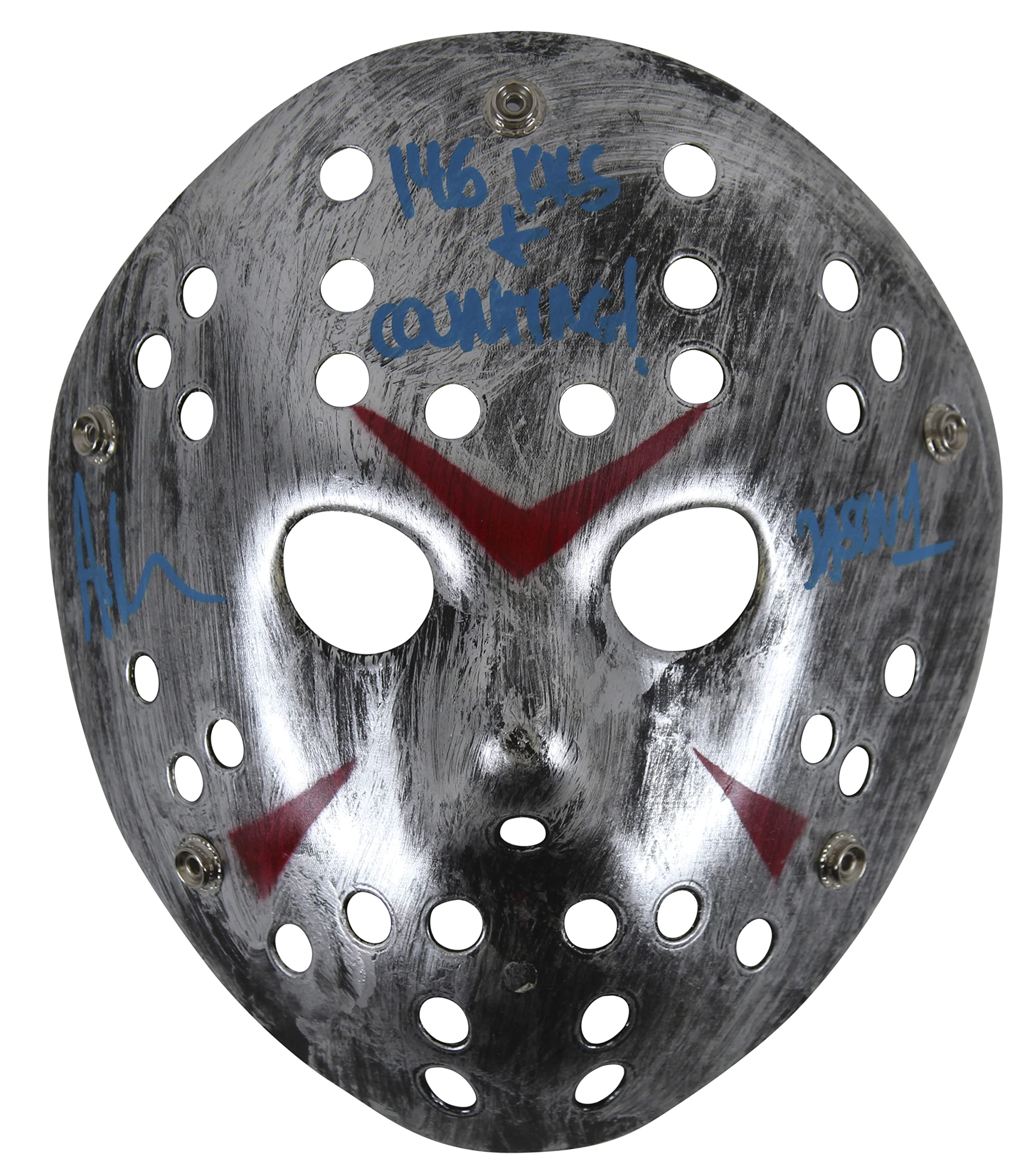 Ari Lehman Friday The 13th "146 Kills & Counting!" Signed Silver Jason Mask BAS