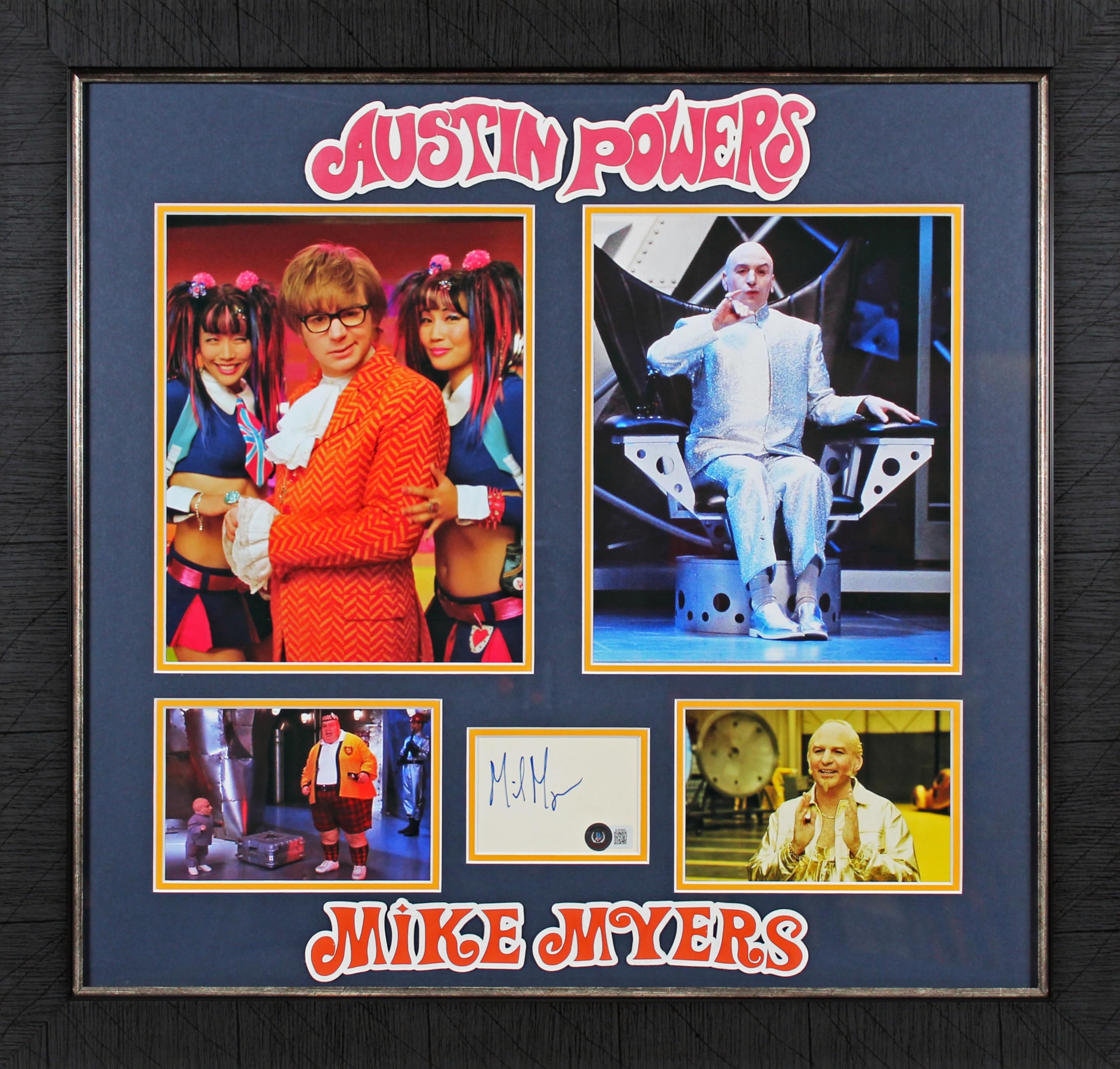Mike Myers Austin Powers Authentic Signed & Framed 3x4 Cut Sig BAS #BJ63920