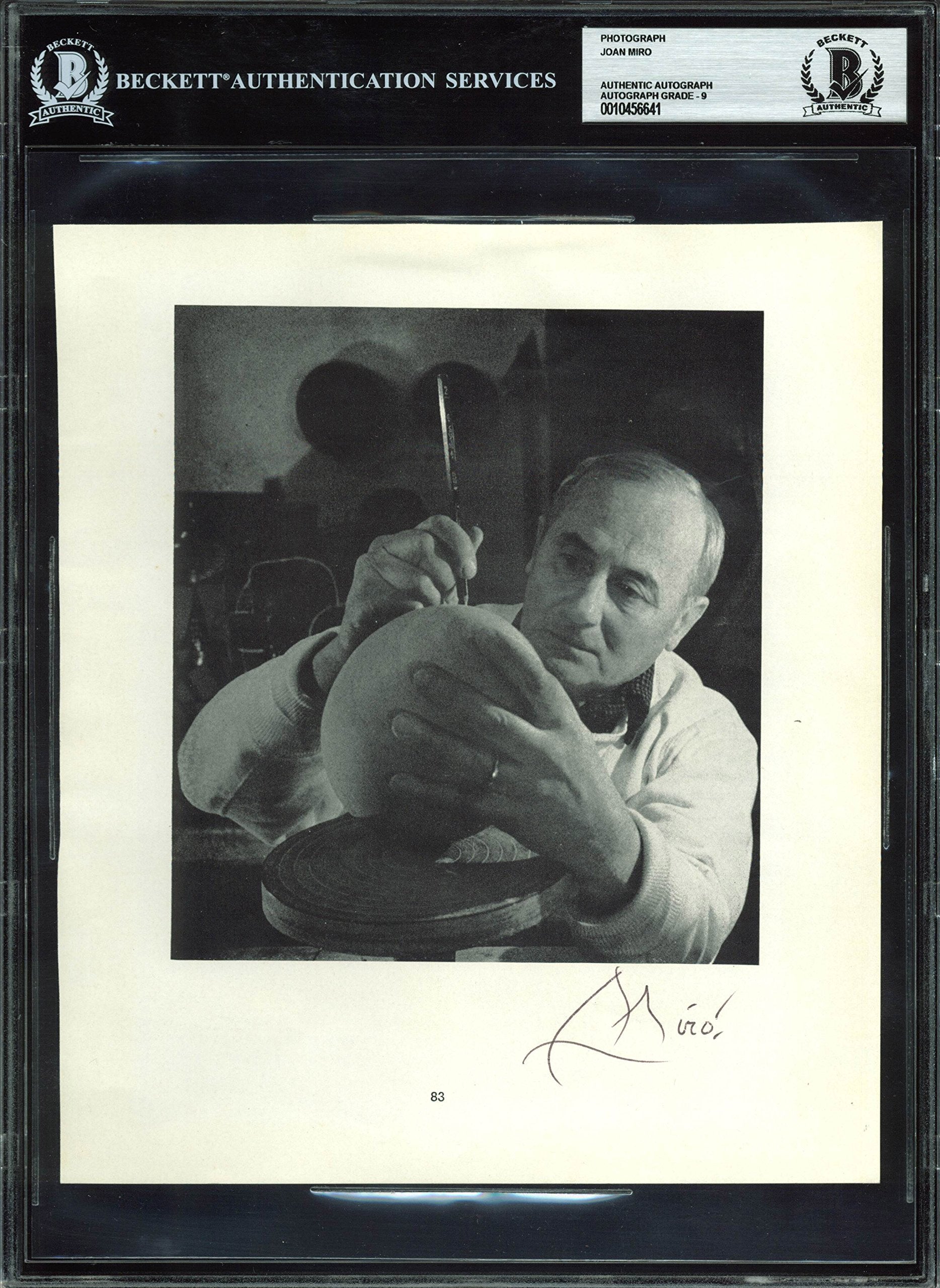 Joan Miro Authentic Signed 7.7x9 Photo Auto Graded Mint 9! BAS Slabbed