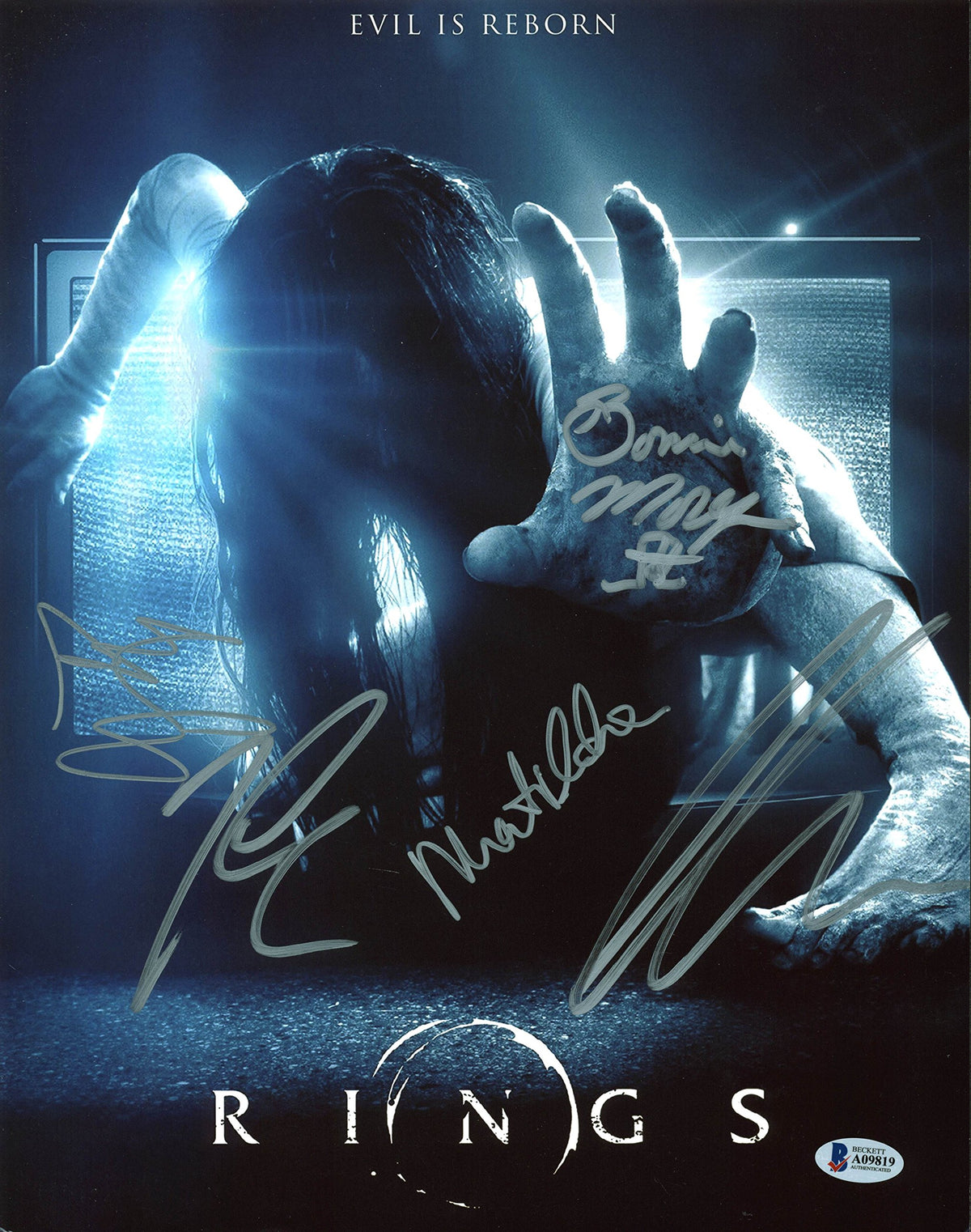 Rings (Johnny Galecki, Bonnie Morgan +3) Authentic Signed 11X14 Photo BAS A09819