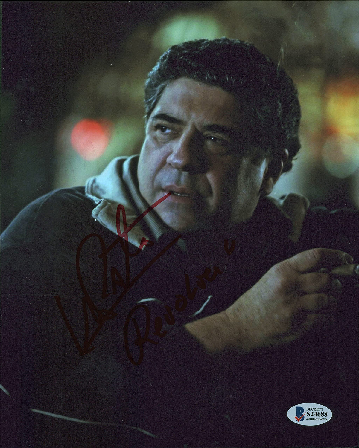 Vincent Pastore "Revolver" Authentic Signed 8x10 Photo Autographed BAS #S24688