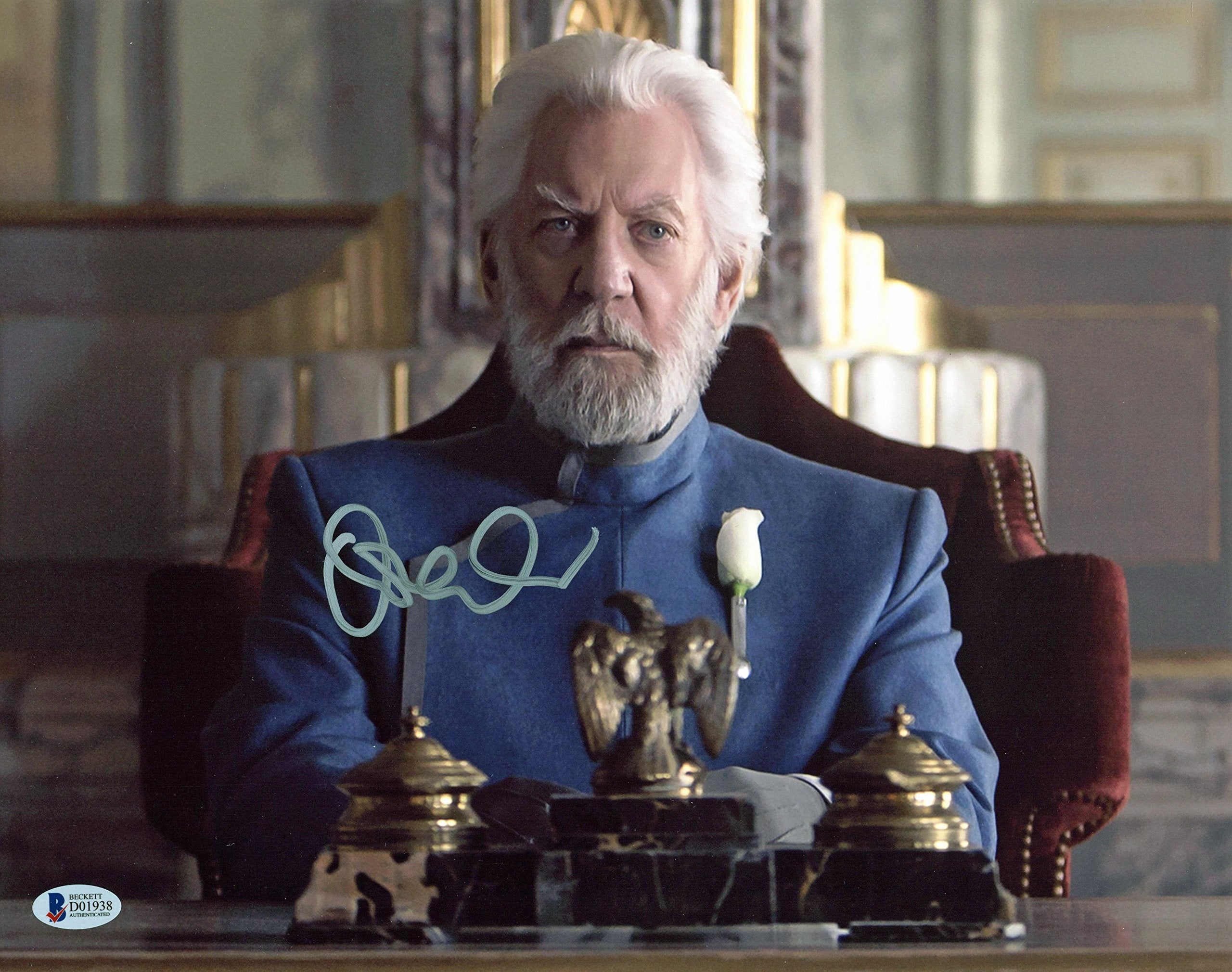 Donald Sutherland The Hunger Games Authentic Signed 11x14 Photo BAS #D01938