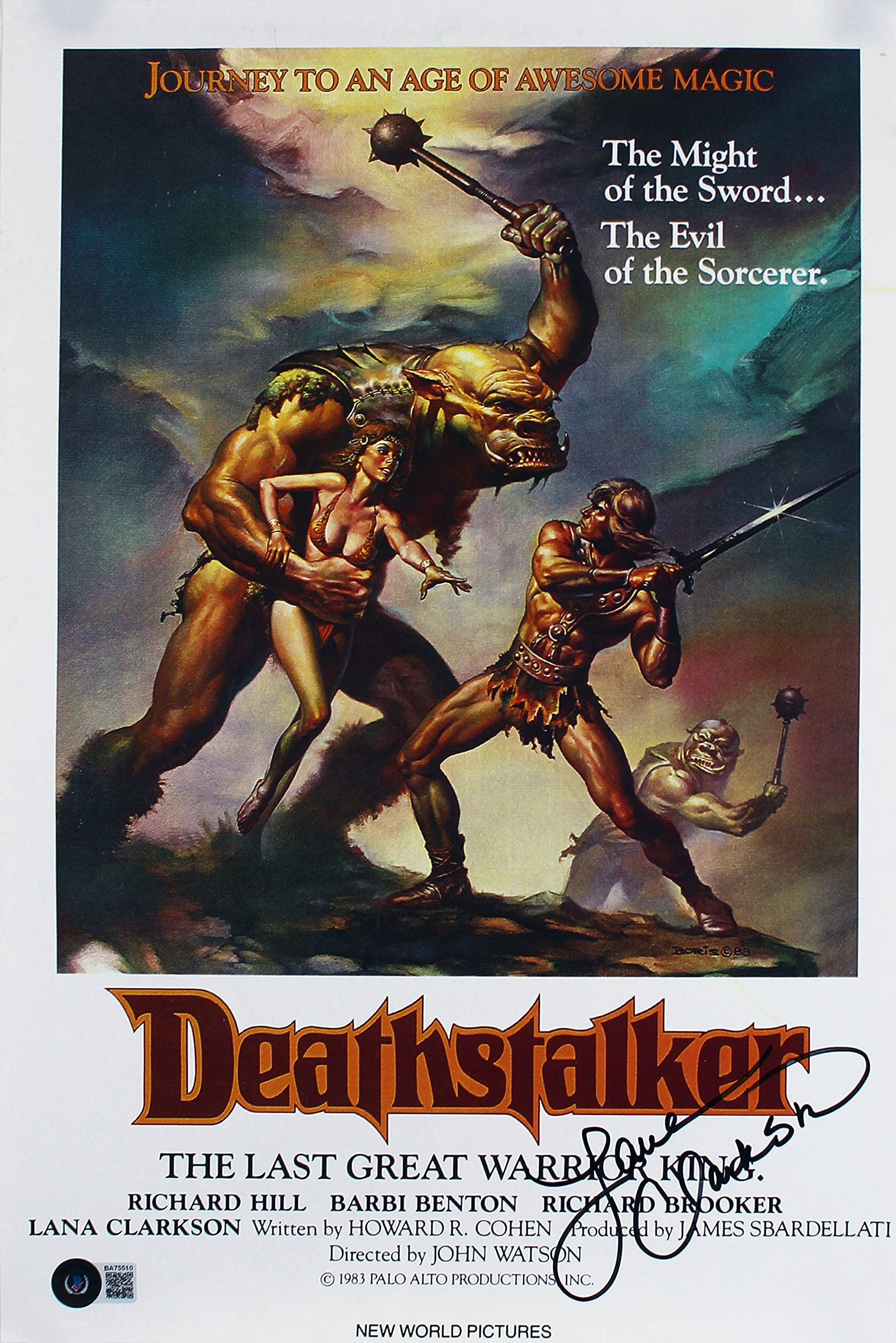 Lana Clarkson Deathstalker Authentic Signed 11x17 Photo Deceased BAS #BA75510