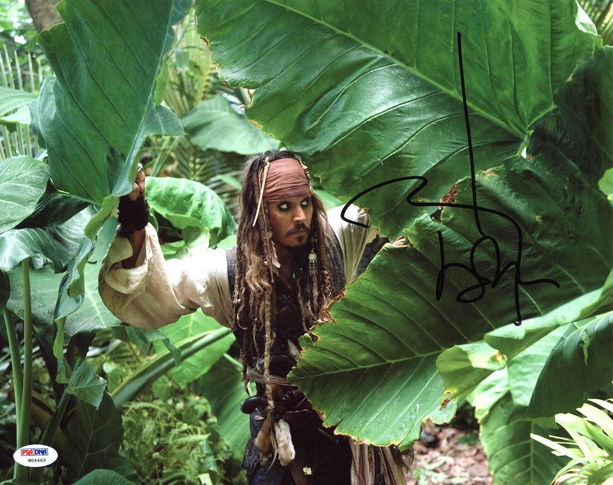 Johnny Depp Pirates Of The Caribbean Signed 11x14 Photo Graded 10! PSA #W04463