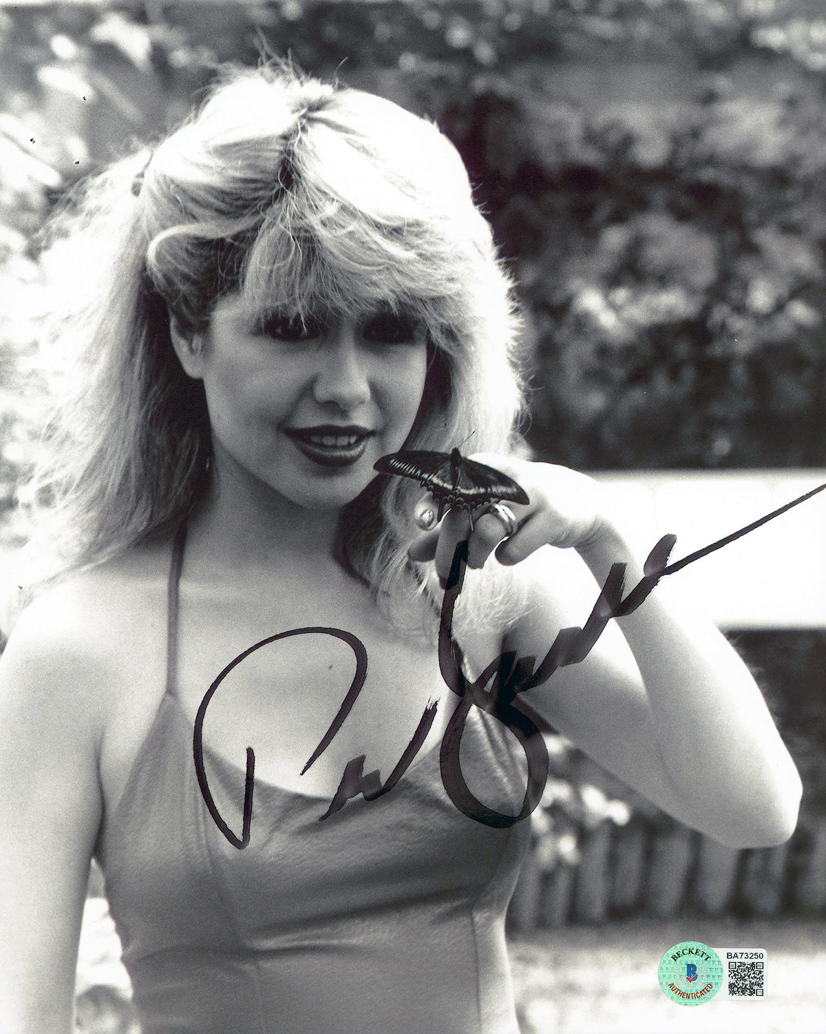 Pia Zadora Butterfly Authentic Signed 8x10 Black & White Photo BAS #BA73250