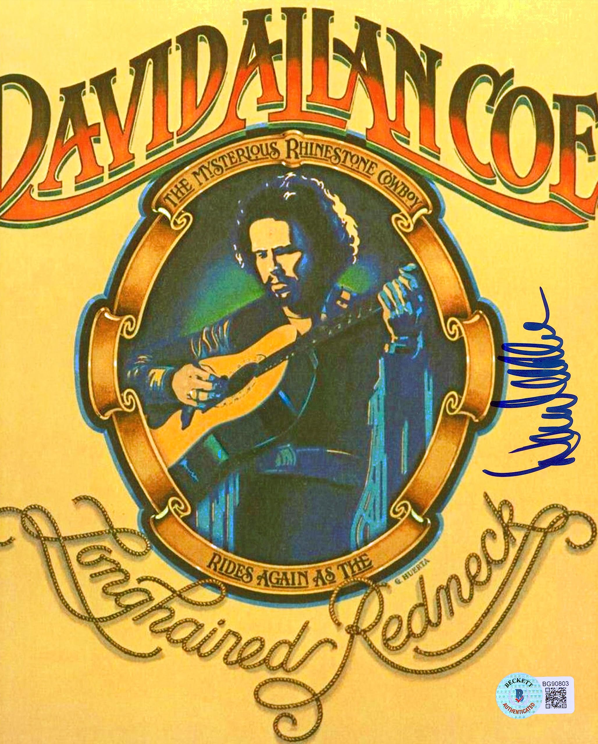 David Allan Coe Authentic Signed 8x10 Photo Autographed BAS #BG90803