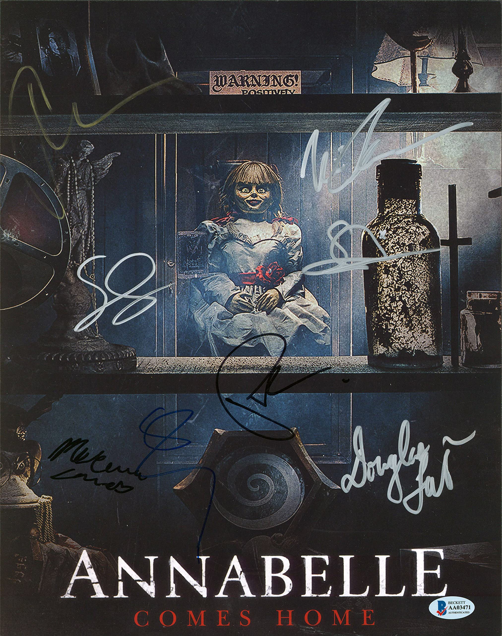 Annabelle (7) Wilson, Grace, Dauberman, Bishara, +3 Signed 11x14 Photo BAS