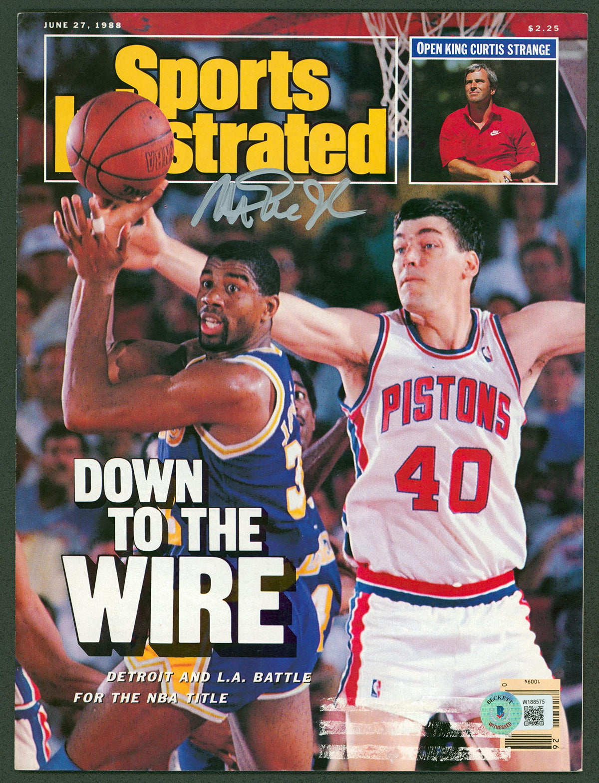 Lakers Magic Johnson Signed June 1988 Sports Illustrated Magazine BAS Witnessed