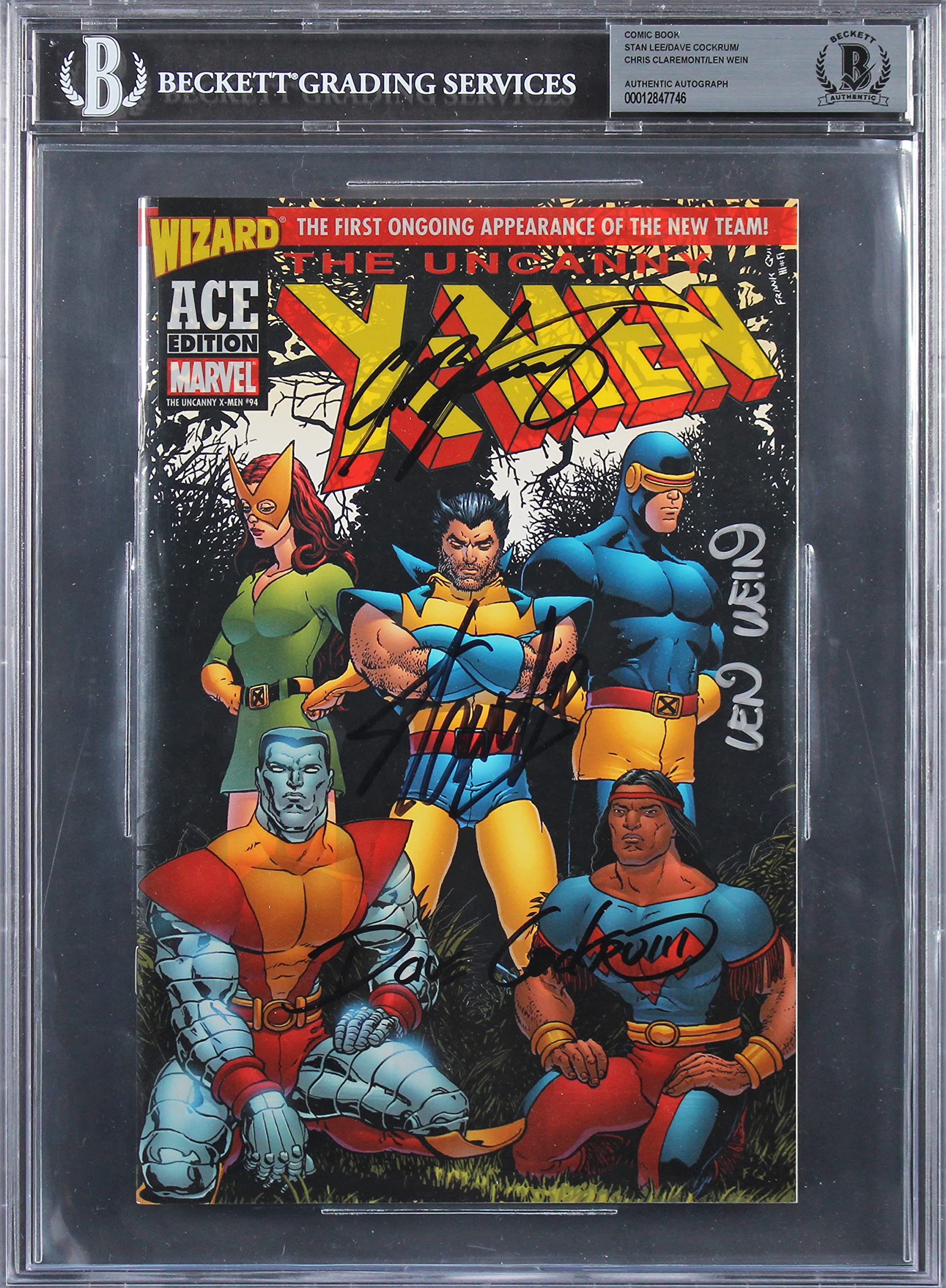 (4) Stan Lee +3 Signed The Uncanny X-Men #94 Ace Edition Comic BAS Slabbed