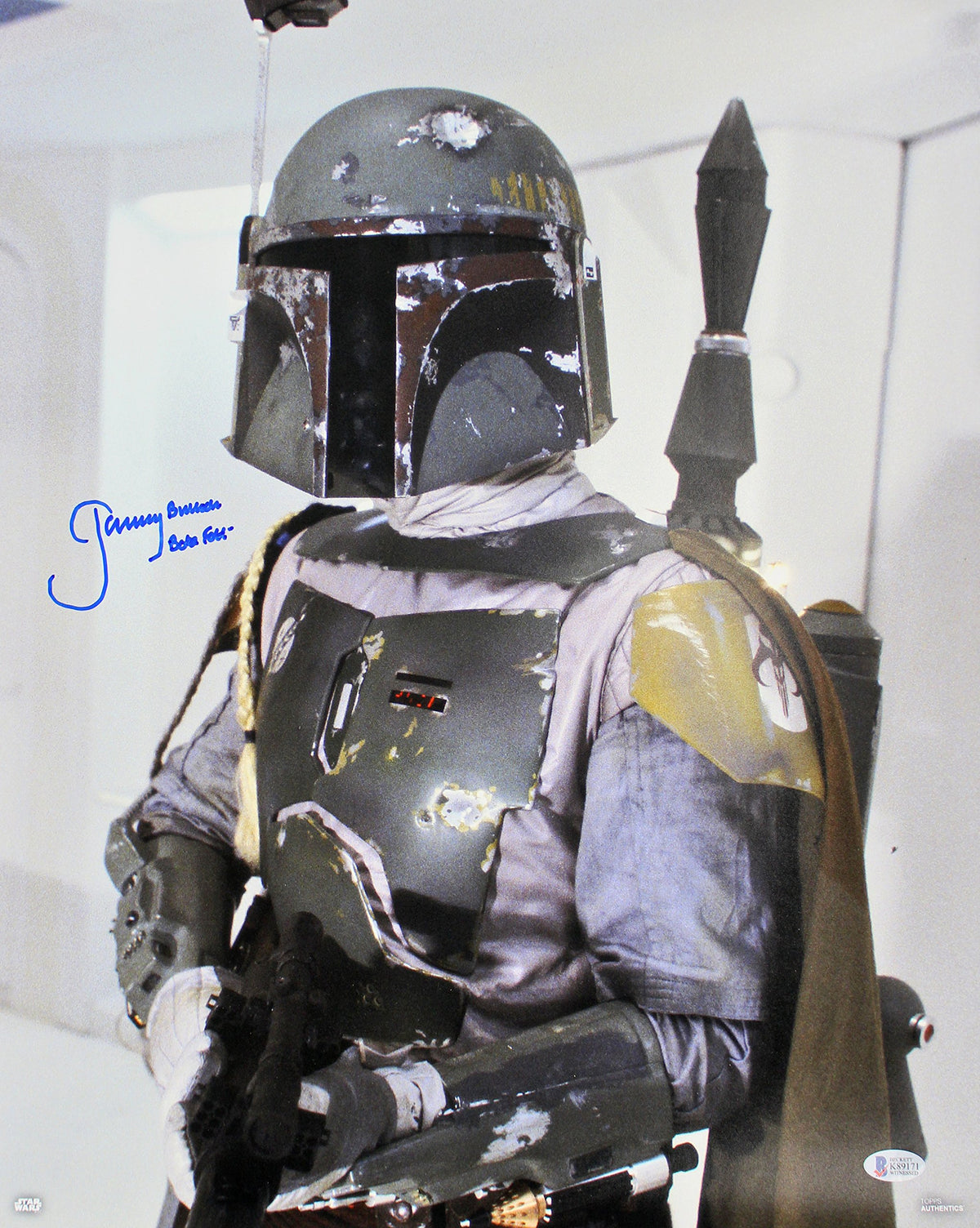 Jeremy Bulloch Star Wars Boba Fett Signed 16x20 Licensed Topps Photo BAS Wit 1