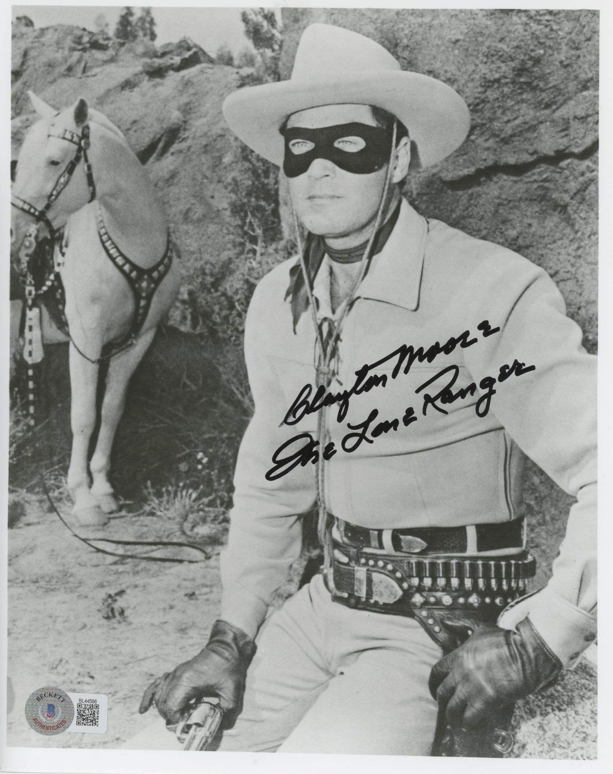 Clayton Moore "The Lone Ranger" Authentic Signed 8x10 Photo BAS #BL44566