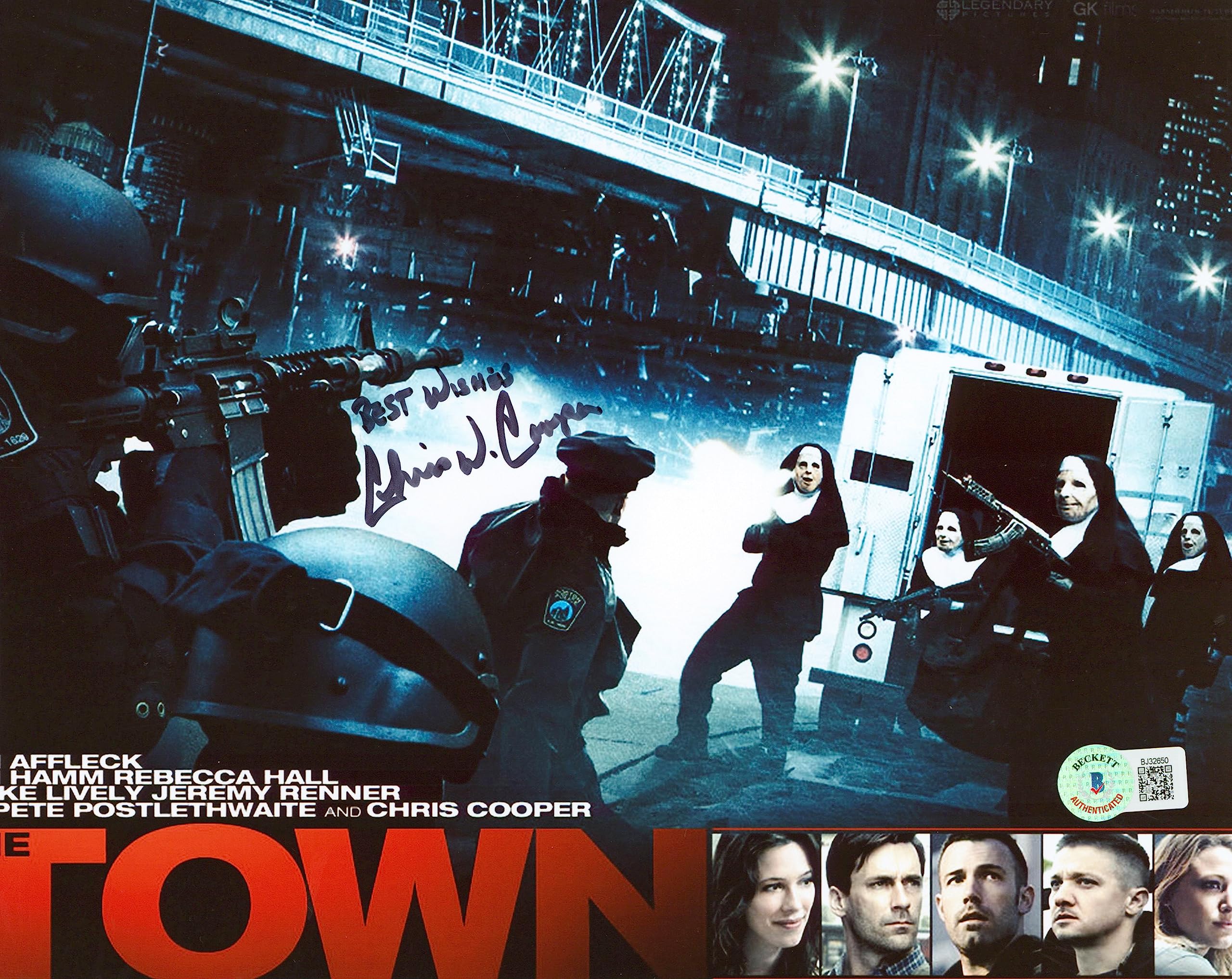 Chris Cooper The Town Best Wishes" Authentic Signed 8x10 Photo BAS #BJ32650