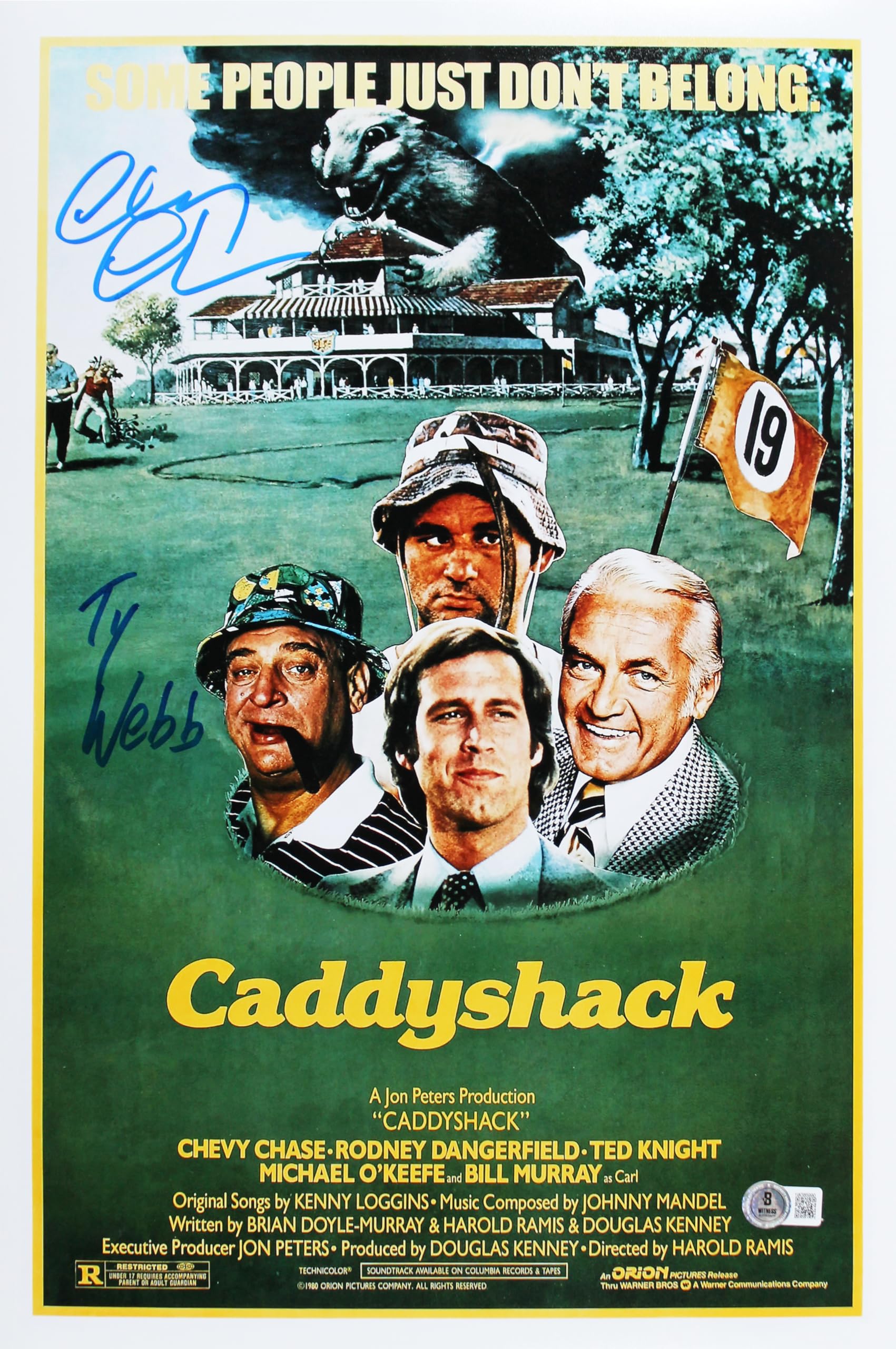 Chevy Chase Caddyshack "Ty Webb" Authentic Signed 12x18 Photo BAS #1W385990
