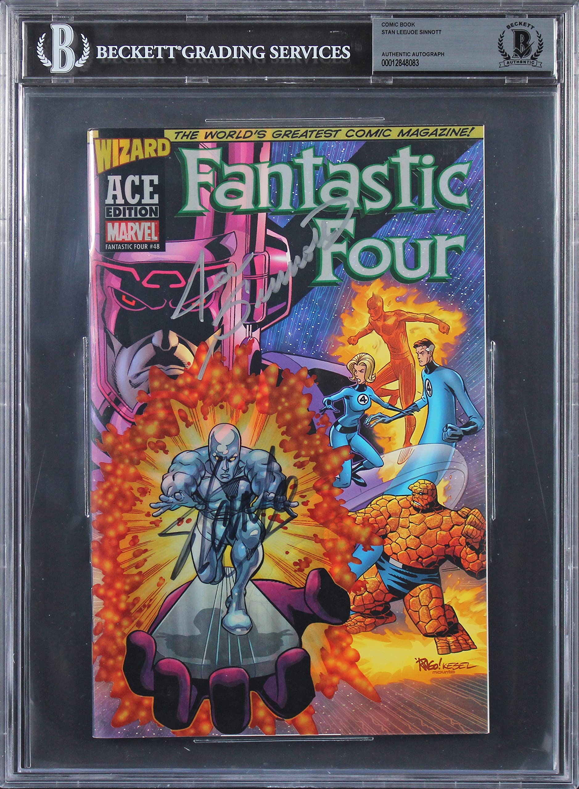 Stan Lee & Joe Sinnott Signed Fantastic Four #48 Ace Edition Comic BAS Slabbed