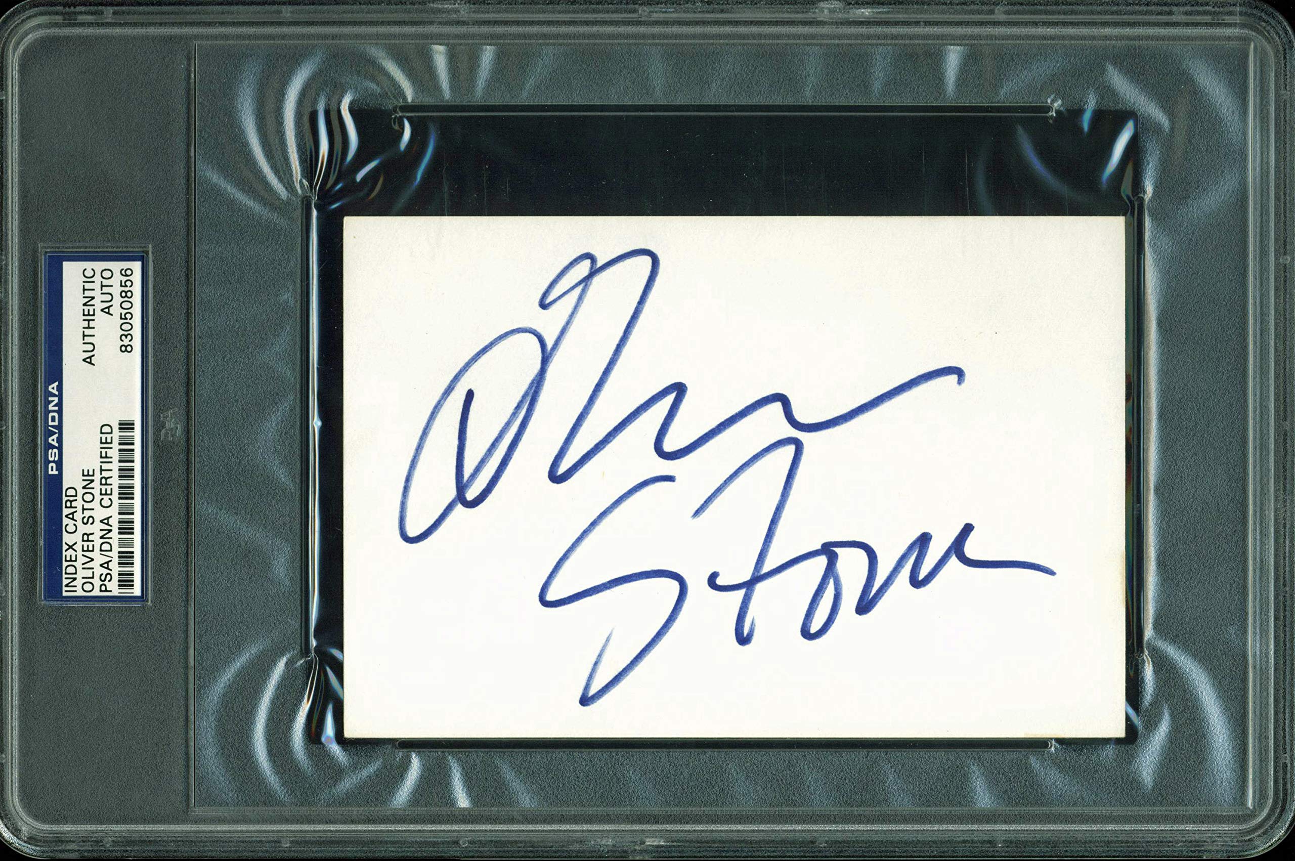 Oliver Stone Authentic Signed 4X6 Index Card Autographed PSA Slabbed #83050856
