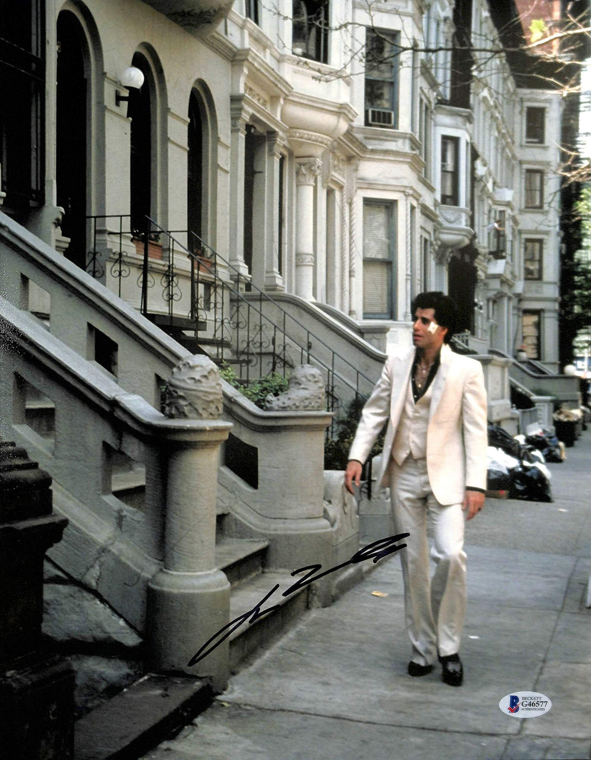John Travolta Saturday Night Fever Authentic Signed 11x14 Photo BAS #G46577