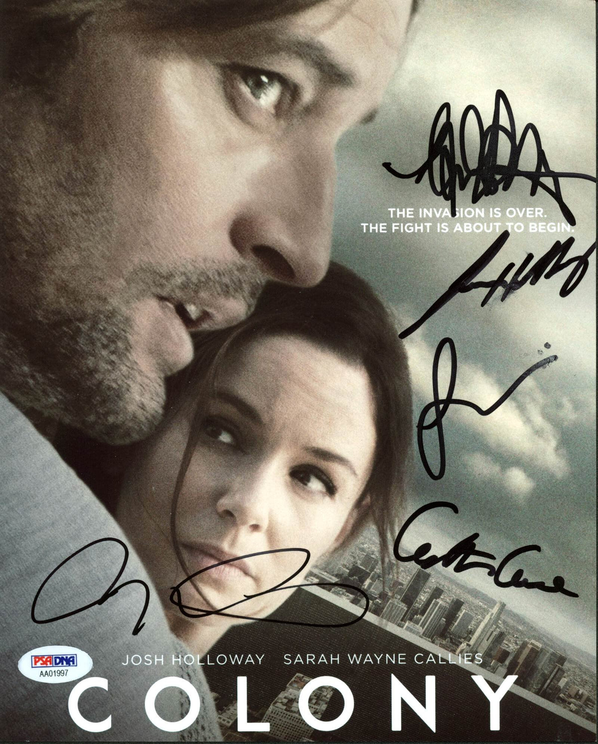 Colony Cast (5) Josh Holloway, Sarah Callies Signed 11X14 Photo PSA/DNA #AA01997
