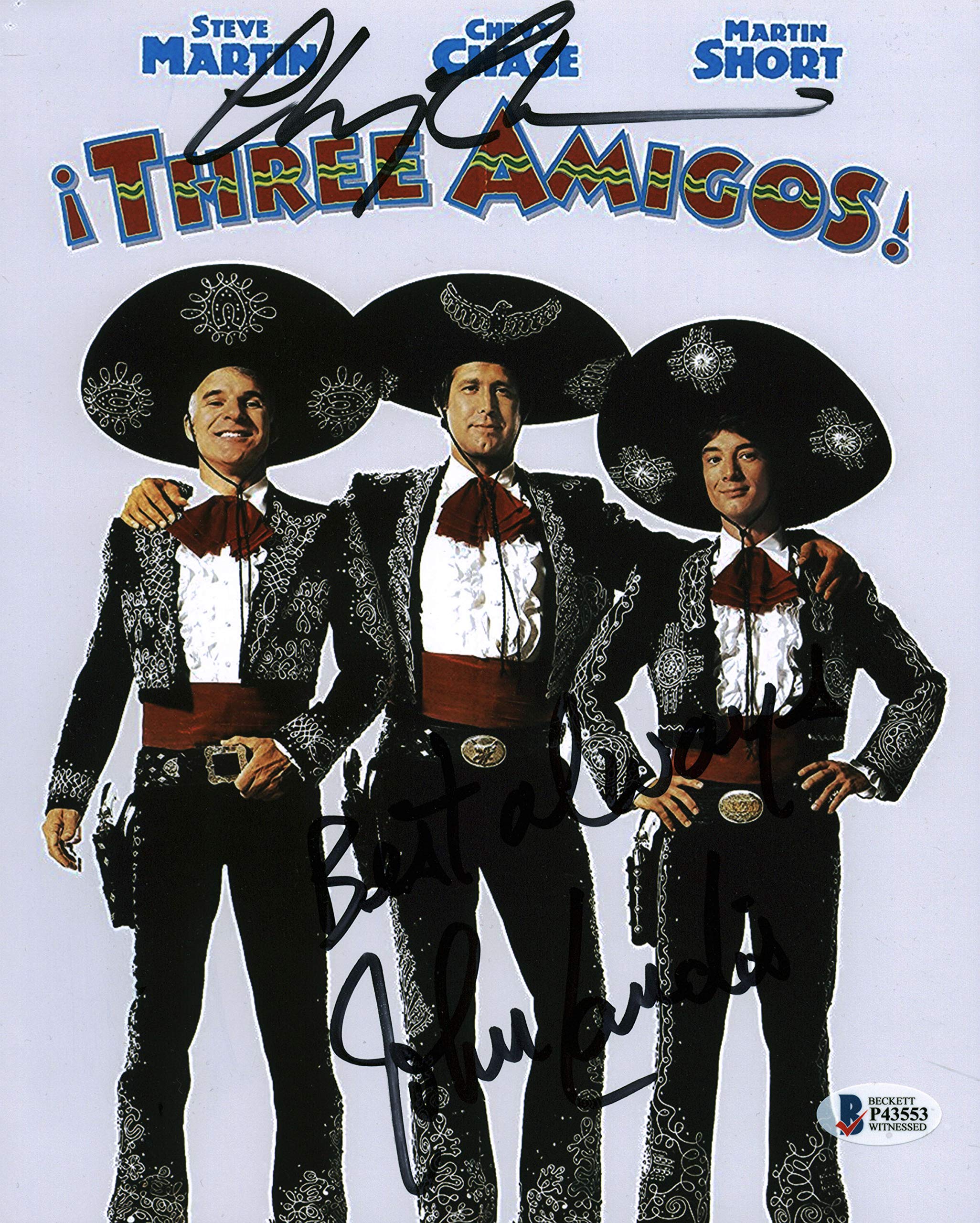 Chevy Chase & John Landis Three Amigos! Authentic Signed 8x10 Photo BAS #P43553