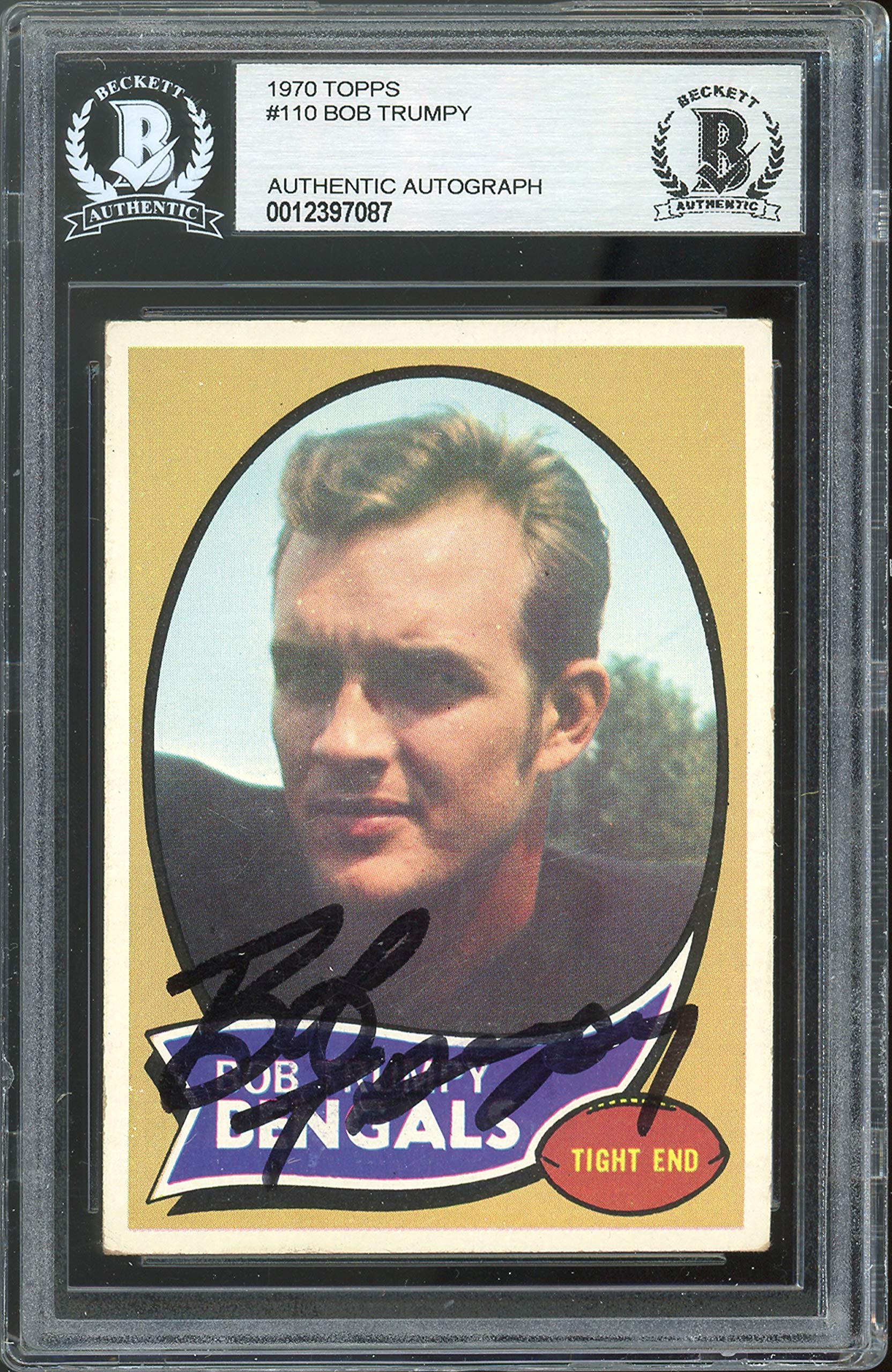 Bengals Bob Trumpy Authentic Signed 1970 Topps #119 Card BAS Slabbed