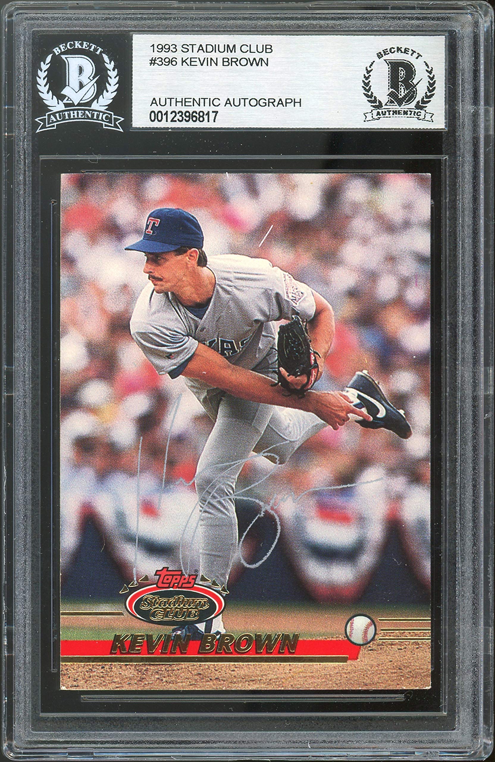 Rangers Kevin Brown Authentic Signed 1993 Stadium Club #396 Card BAS Slabbed
