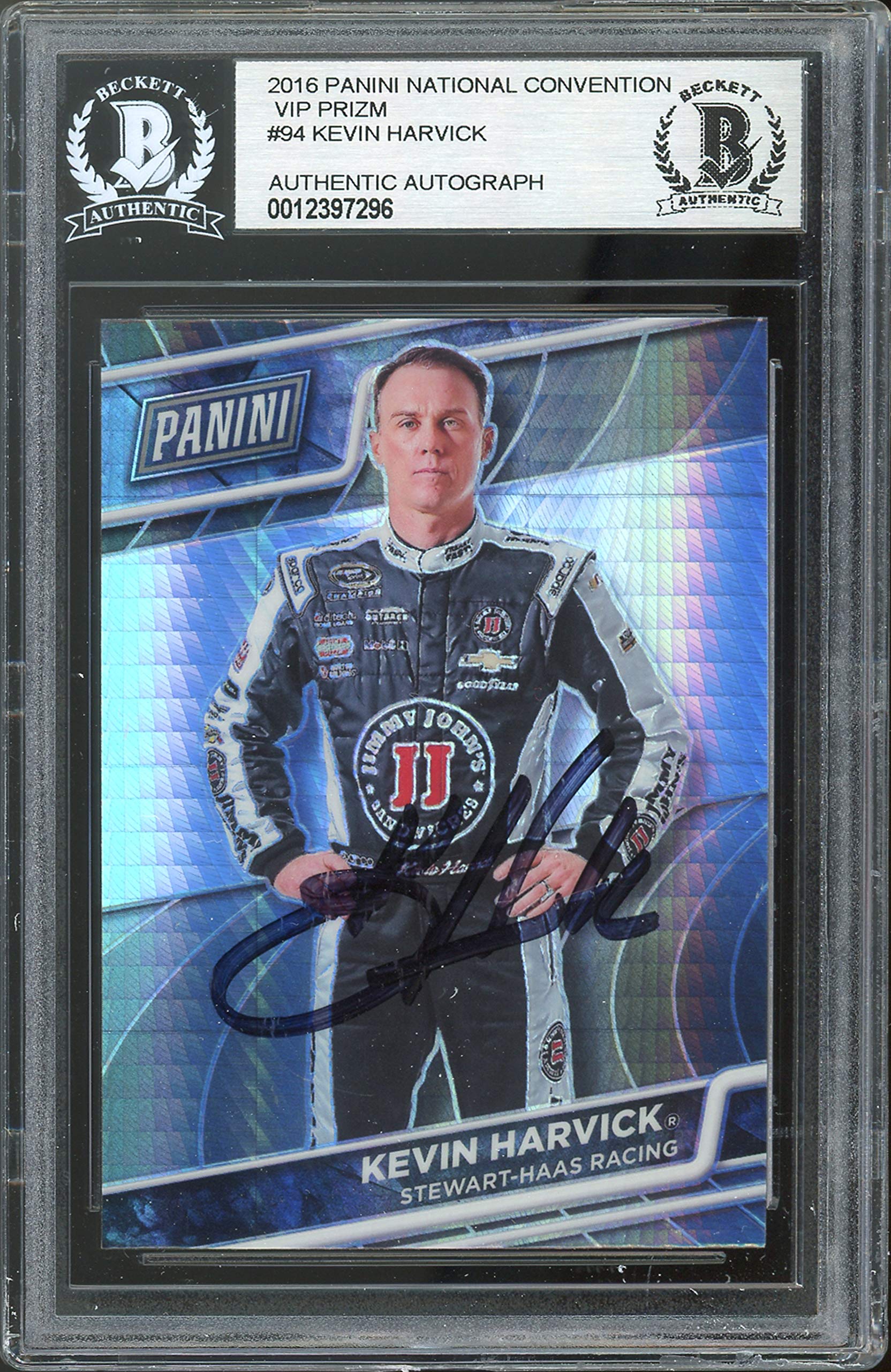 NASCAR Kevin Harvick Authentic Signed 2016 Panini VIP Prizm #94 Card BAS Slabbed